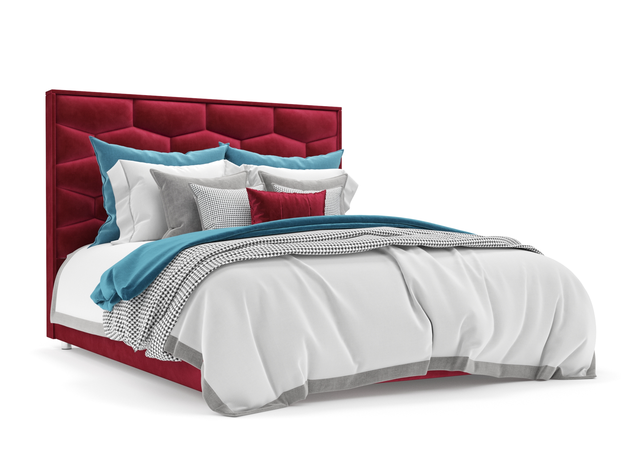 Кровать Рица (140х190) Красный, ДСП, Брус сосны