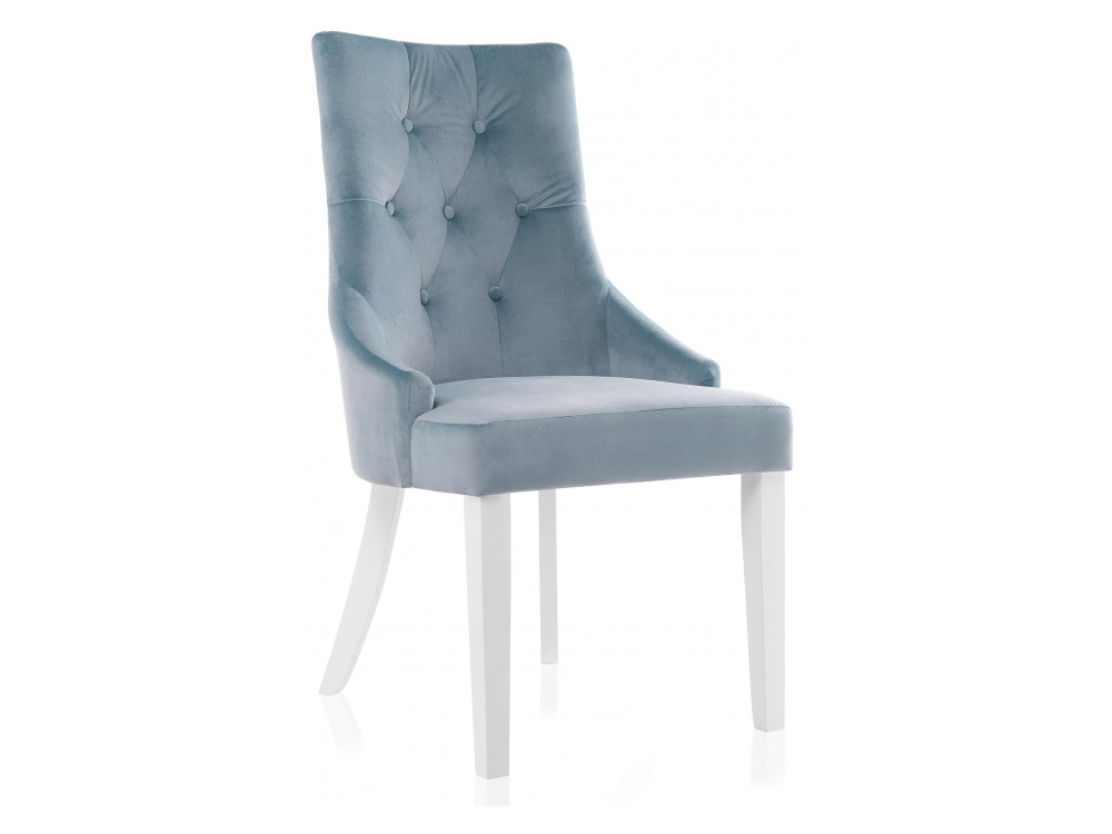 Elegance white / blue Стул деревянный белый, Массив Гевеи elegance white fabric grey стул деревянный белый массив гевеи