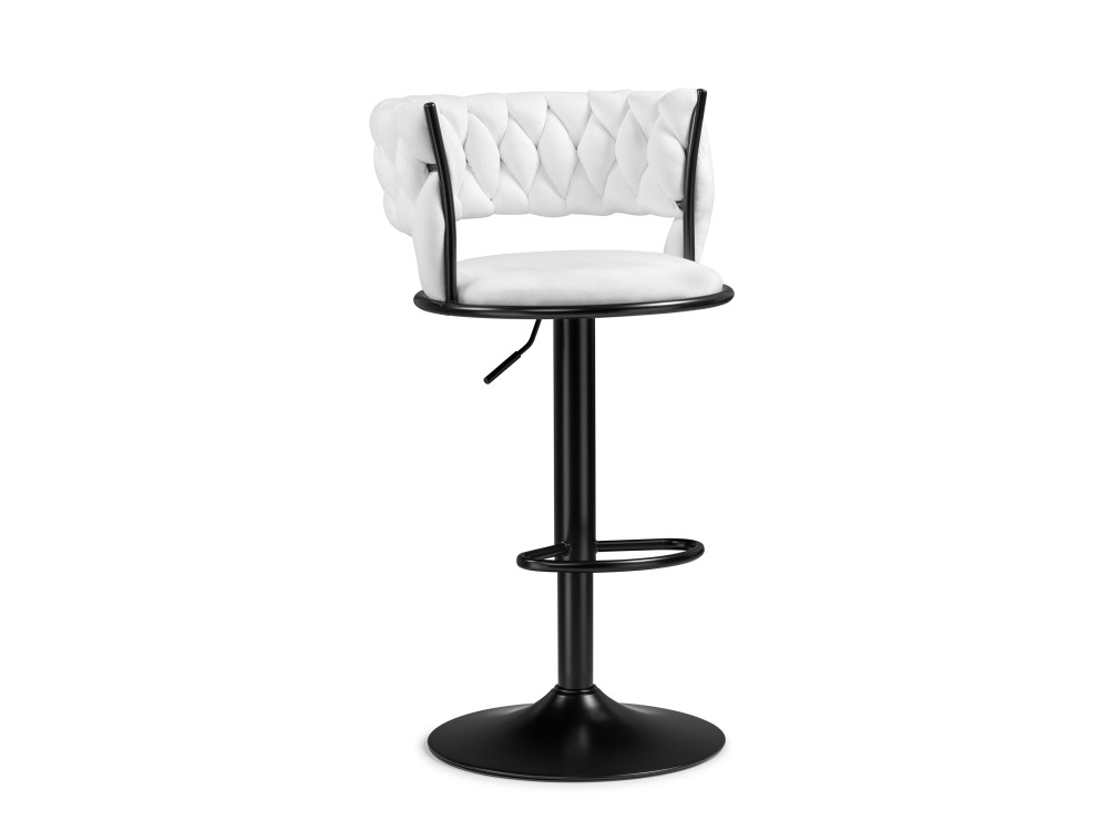 Lotus white / black Барный стул Черный, Металл цена и фото