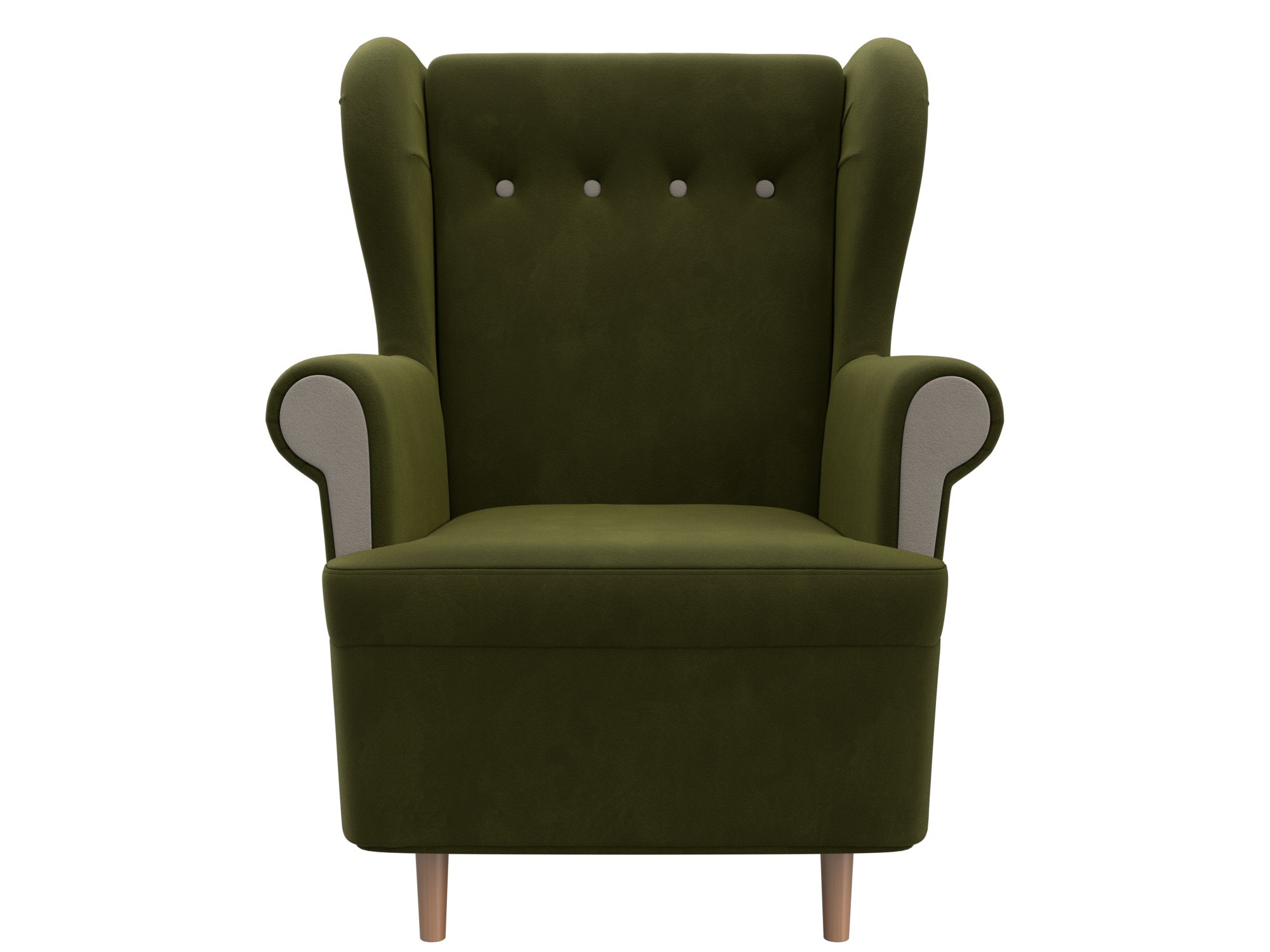 Кресло Торин MebelVia Зеленый, Бежевый, Микровельвет, ДСП, ЛДСП кресло артмебель рамос микровельвет зеленый