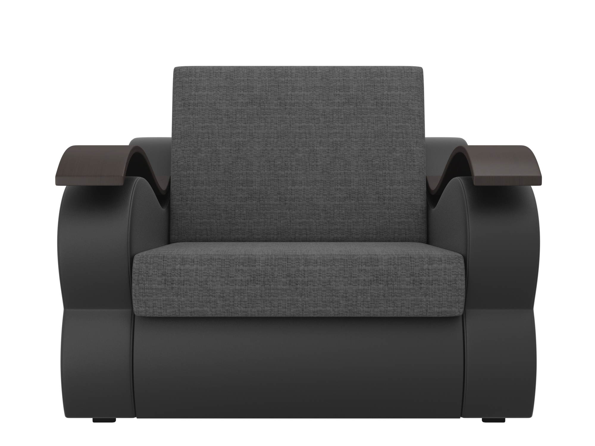 Кресло Меркурий (60х190) MebelVia Серый, Черный, Рогожка, Экокожа, ДСП, ЛДСП