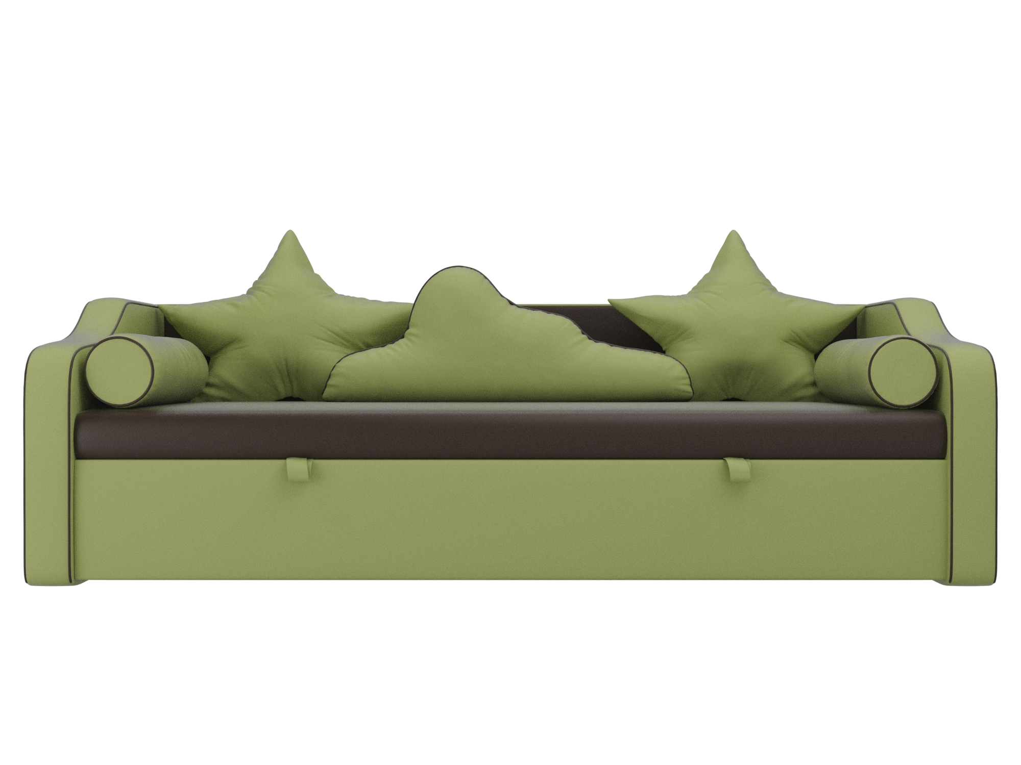 детский диван кровать рико mebelvia оранжевый желтый экокожа лдсп Детский диван-кровать Рико MebelVia Коричневый, Зеленый, Экокожа, ЛДСП