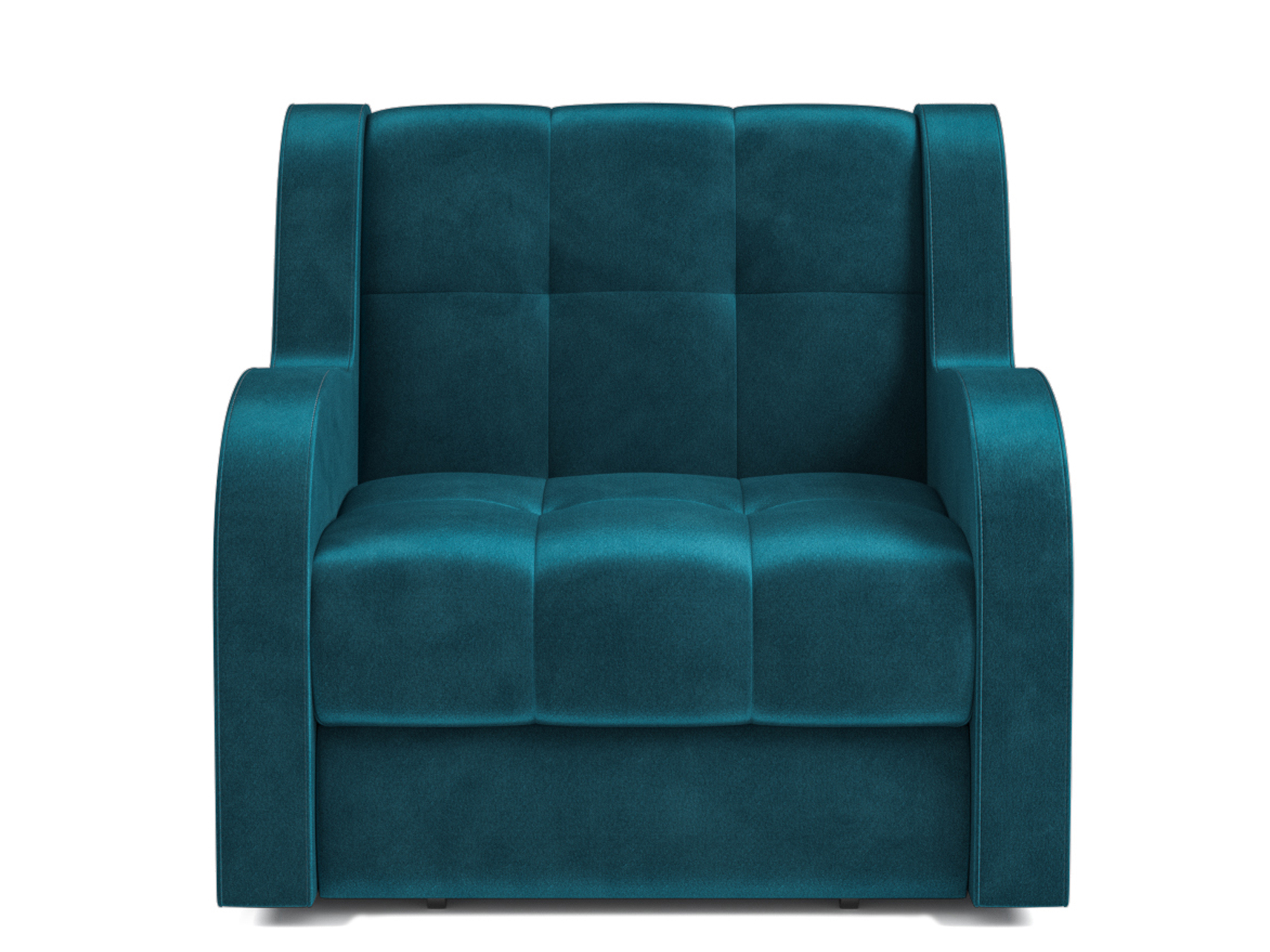 Кресло-кровать Барон MebelVia Синий, Вельвет бархатного типа, ДСП, Массив сосны, Металлокаркас