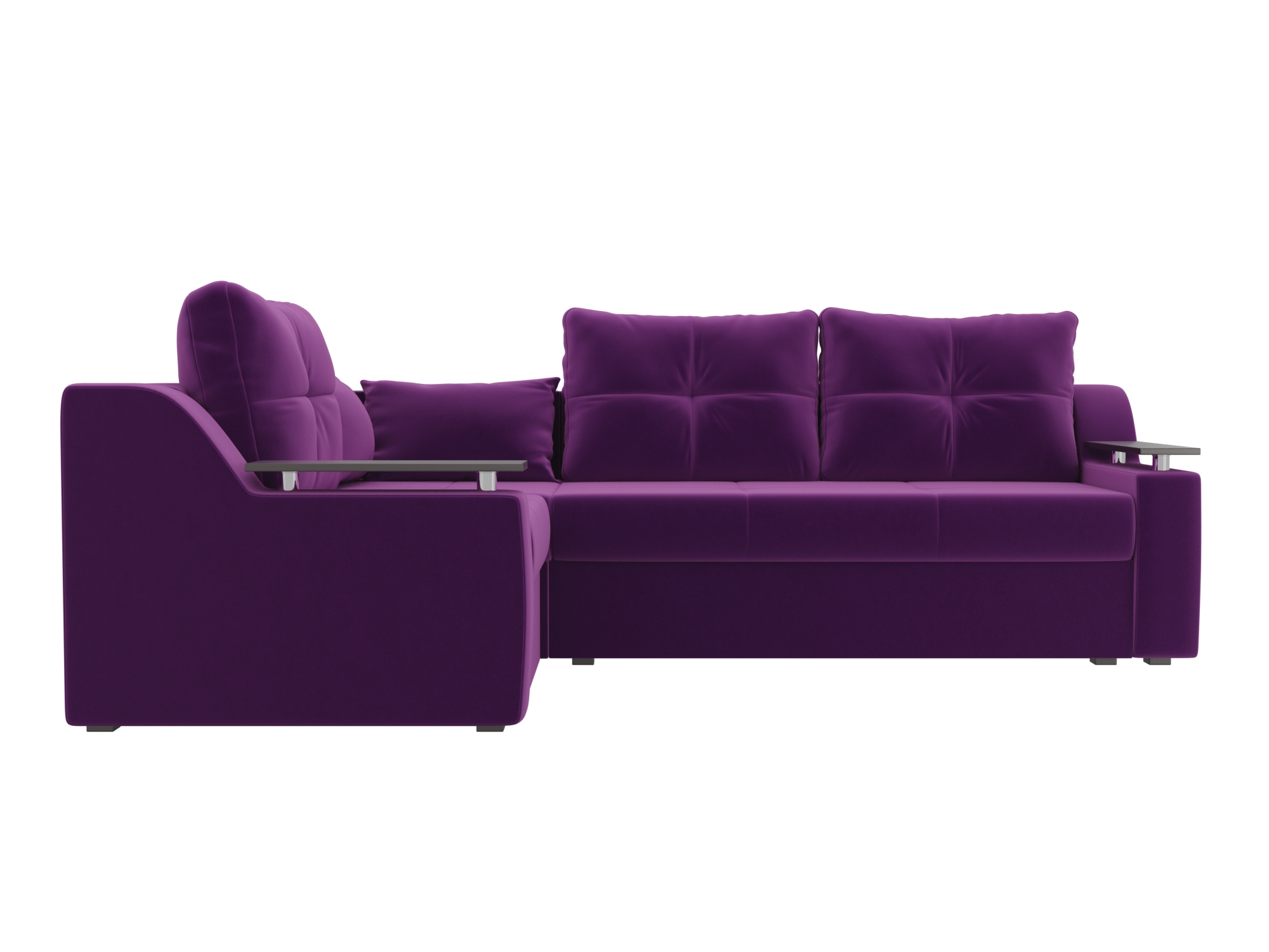 Угловой диван Кронос Левый MebelVia Фиолетовый, Микровельвет, ЛДСП угловой диван кронос левый угол корфу микровельвет модель 114644l