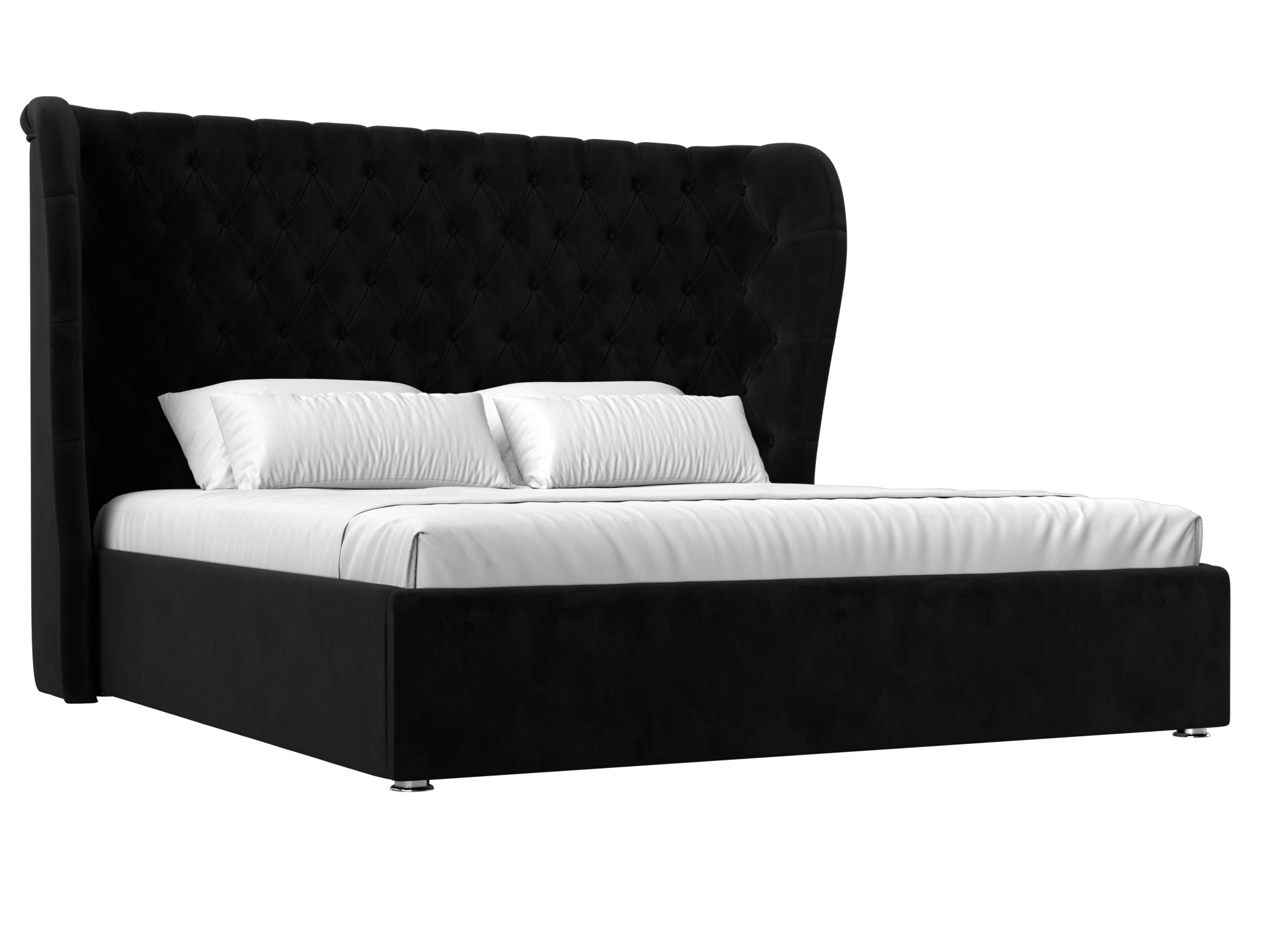 Кровать Далия (160х200) Черный, ЛДСП кровать далия 180 бирюзовый велюр
