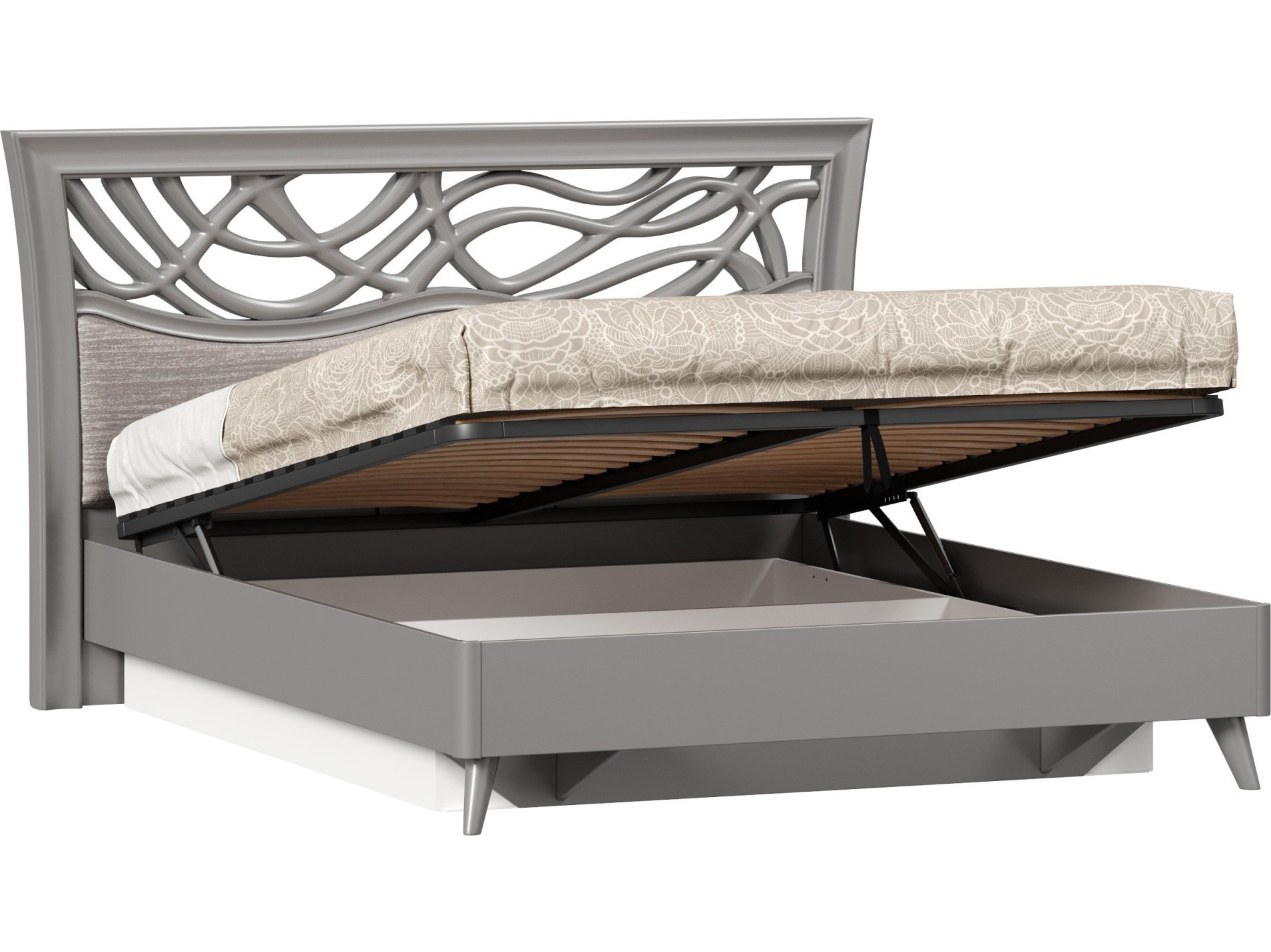 Джулия Кровать двуспальная 1600 с подъёмным механизмом (Оникс серый) мягкая двуспальная кровать стефани 160х200 см с подъемны