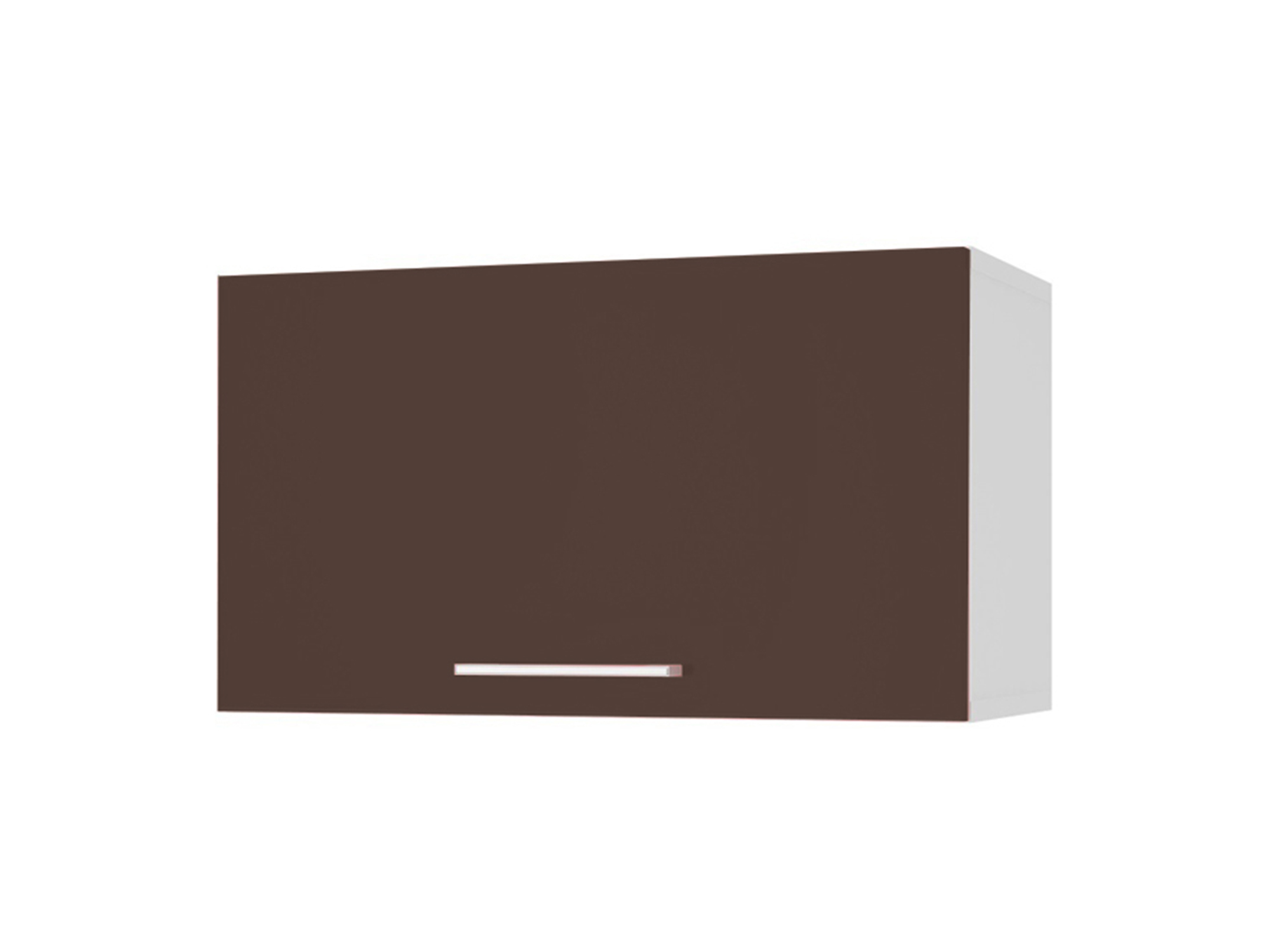 Шкаф навесной под вытяжку 60 Люкс Шоколад глянец, , Коричневый темный, Белый, МДФ, ПВХ, ЛДСП