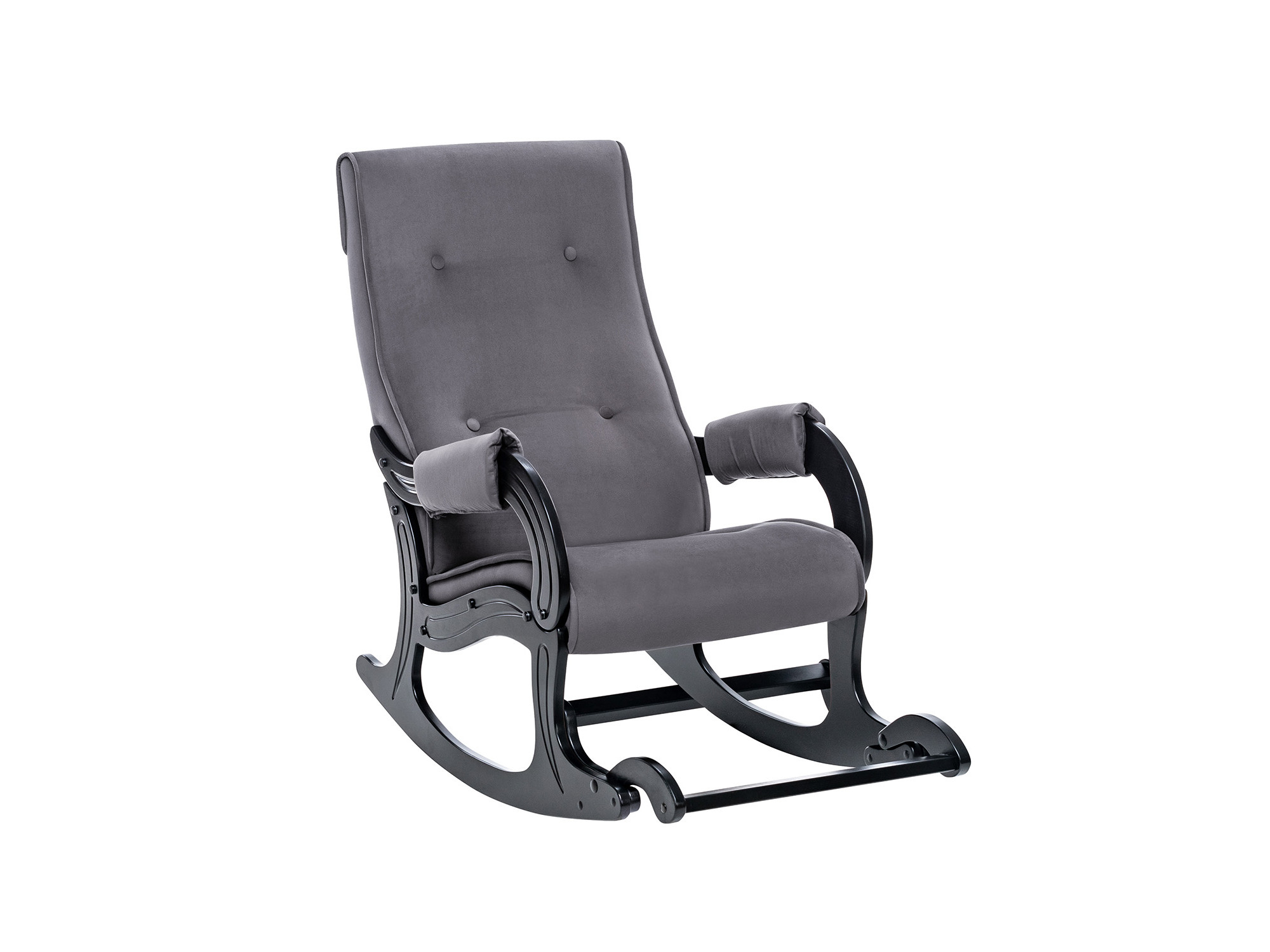 Кресло-качалка Модель 707 Венге, ткань V 32 MebelVia V32 серый, Ткань Велюр, Фанера, шпон, лак