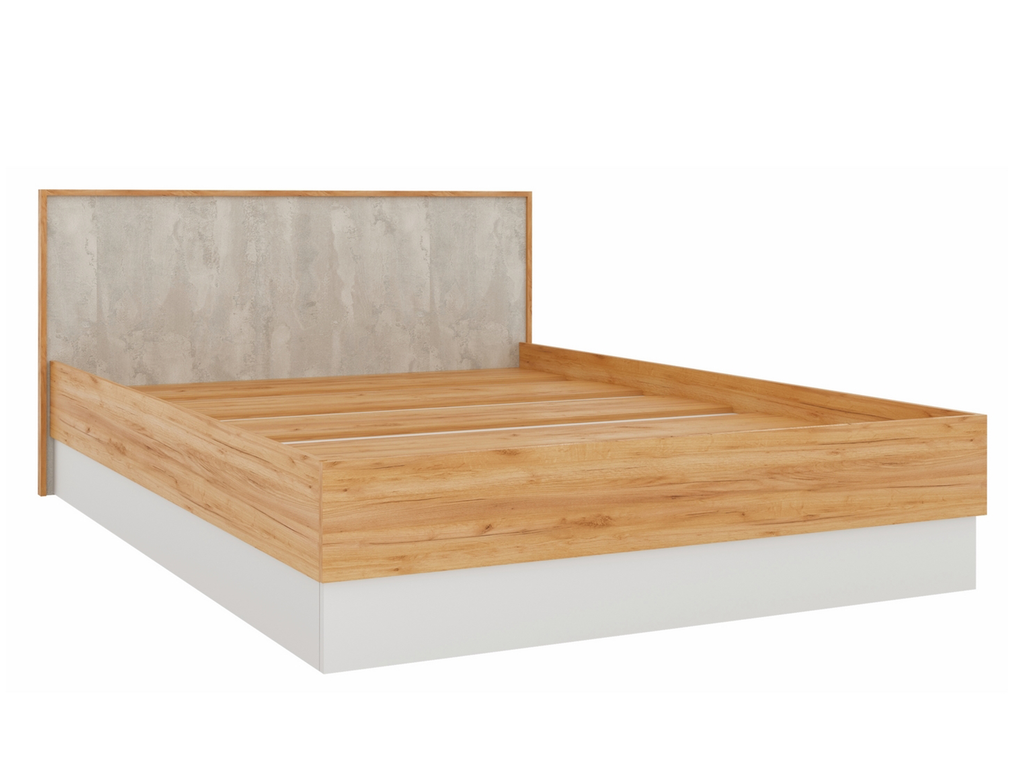 Кровать Николь (160х200) Бетонный камень, Бежевый, Серый, ЛДСП шкаф 3 х створчатый николь бетонный камень бежевый лдсп