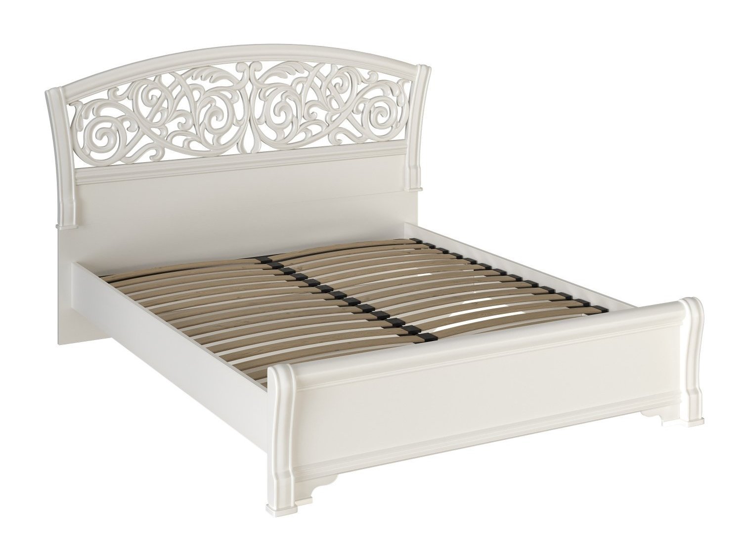 Александрия Кровать 1600 с кроватным основанием (Алебастр) кровать с кроватным основанием ткань букле mendosa 160 x 200 см бежевый