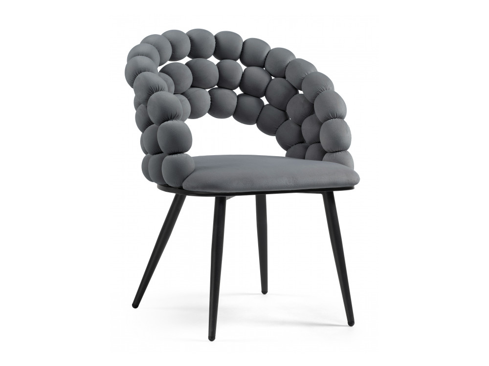 Ball dark gray / black Стул на металлокаркасе Черный, Металл benza dark blue стул на металлокаркасе серый хромированный металл