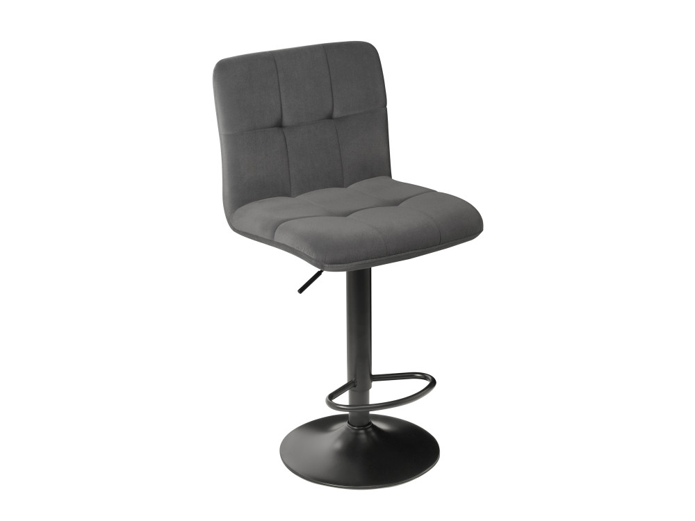 Milton grey Барный стул Черный, Металл mega grey барный стул серый пластик
