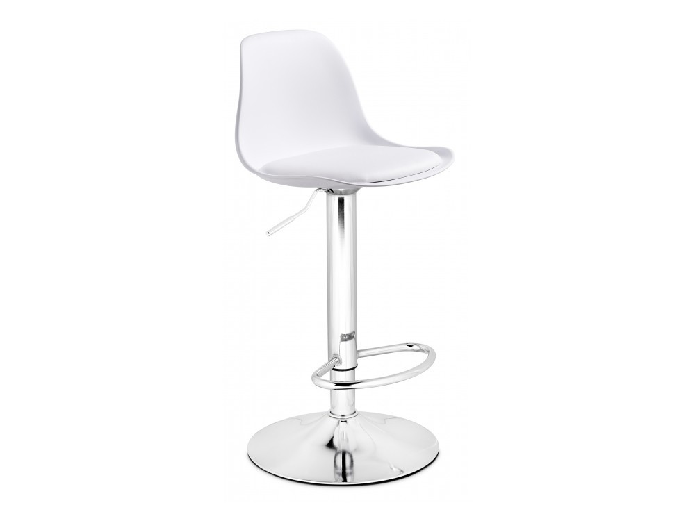 Soft white / chrome Барный стул Серый, Металл sarabi white satin chrome стул mebelvia белый экокожа металл