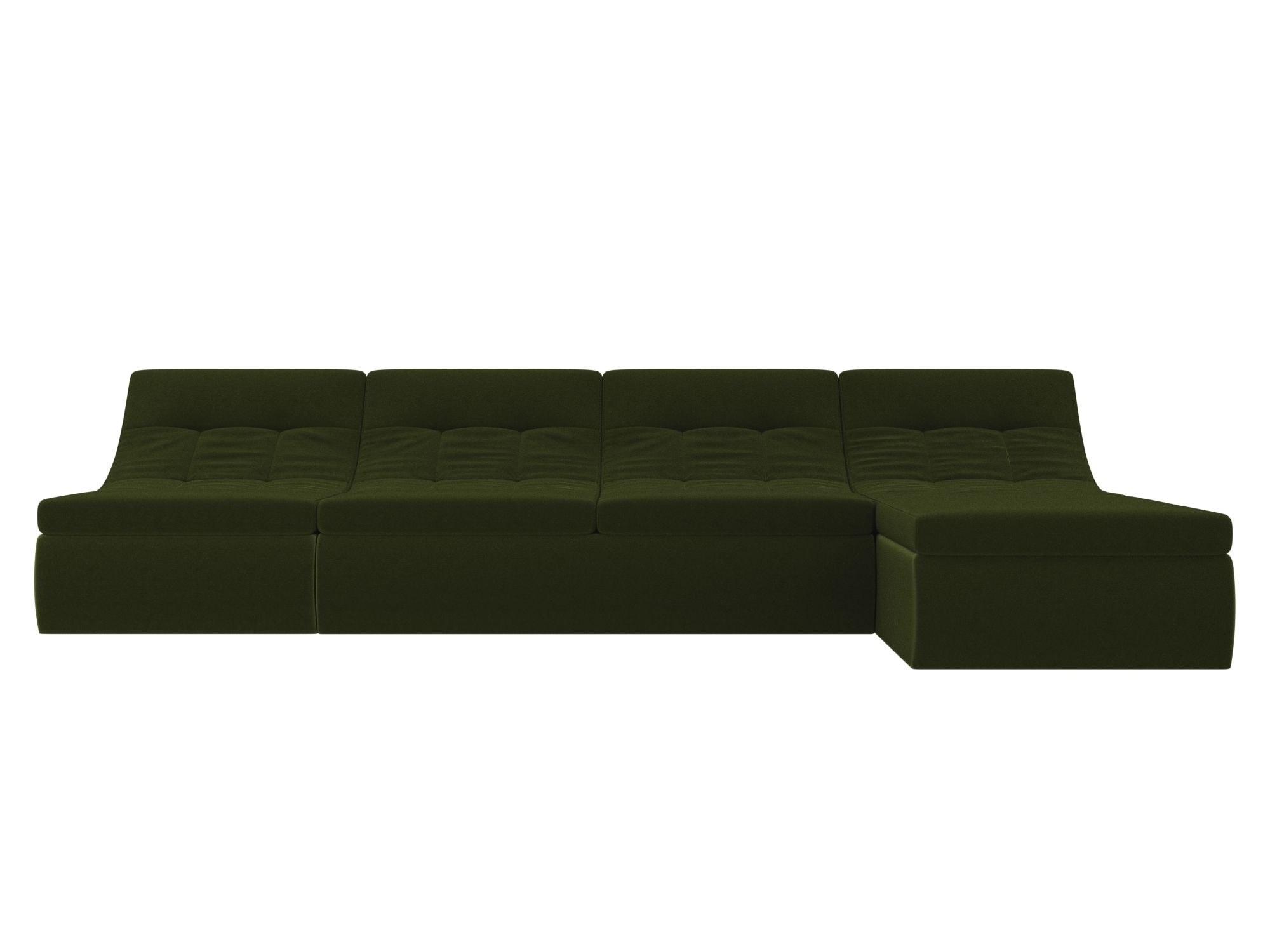 Угловой модульный диван Холидей MebelVia Зеленый, Микровельвет, ЛДСП, Брус, Фанера модуль лига диванов холидей раскладной диван микровельвет зеленый