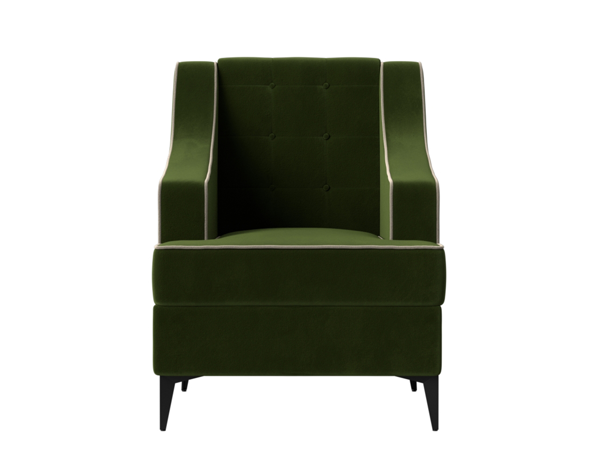 Кресло Марк MebelVia Зеленый, Бежевый, Микровельвет, Брус, Фанера кресло артмебель рамос микровельвет зеленый