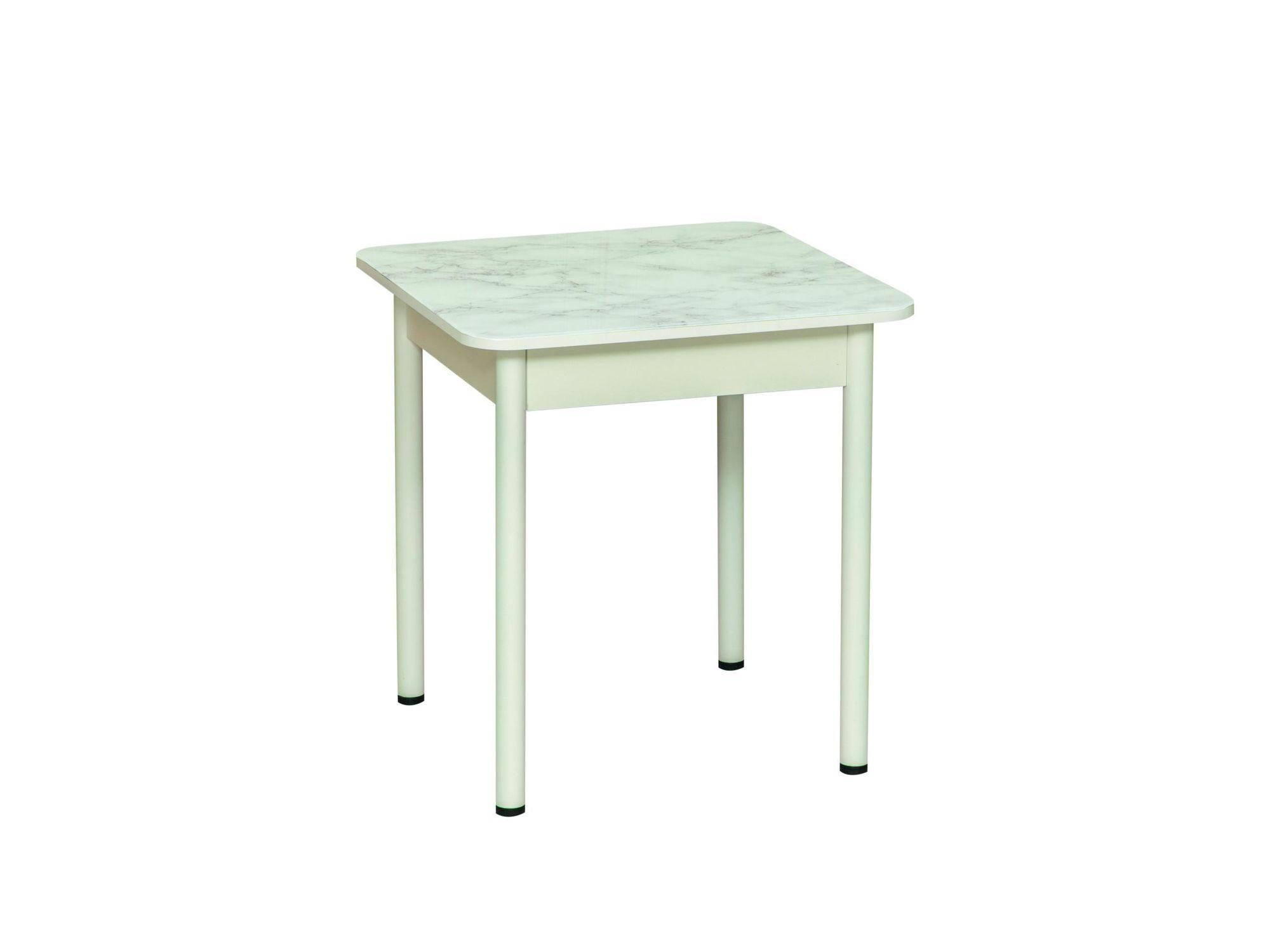 Стол квадратный Аппетит 55.01 Мрамор белый / Металл белый Белый, Металл анселм мрамор серый белый стол белый металл