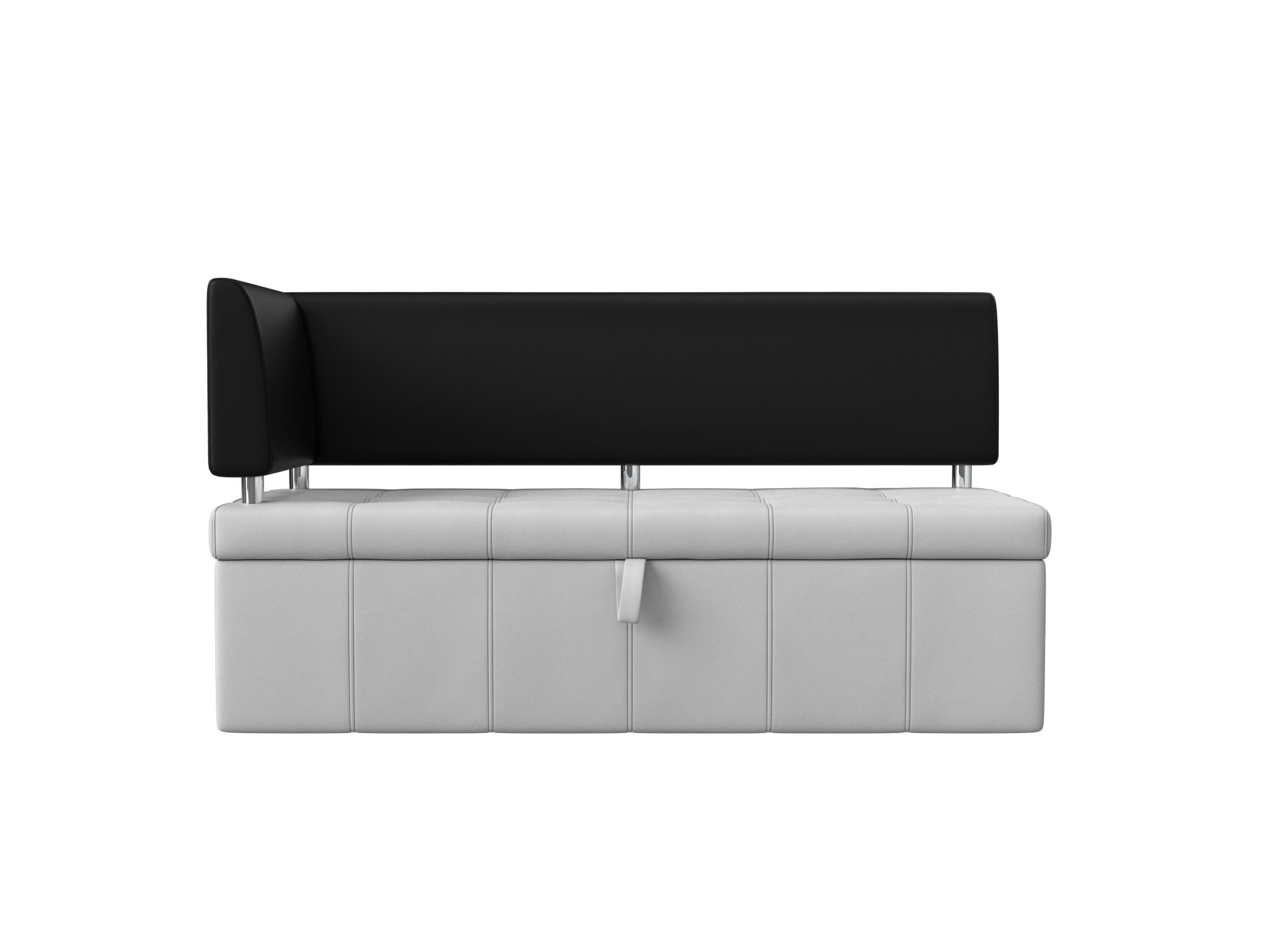 Кухонный угловой диван Стоун Левый Белый, Черный, ЛДСП кухонный угловой диван тефида белый черный экокожа левый
