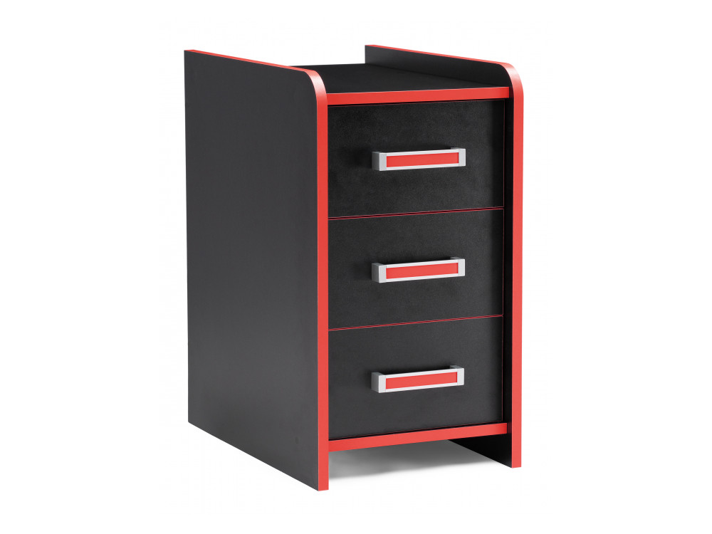 Ханна 33х55х60 черная / красная Компьютерный стол Черный, Красный, ЛДСП компьютерный стол с подставкой для монитора полкой и держателем аксессуаров черная мебель