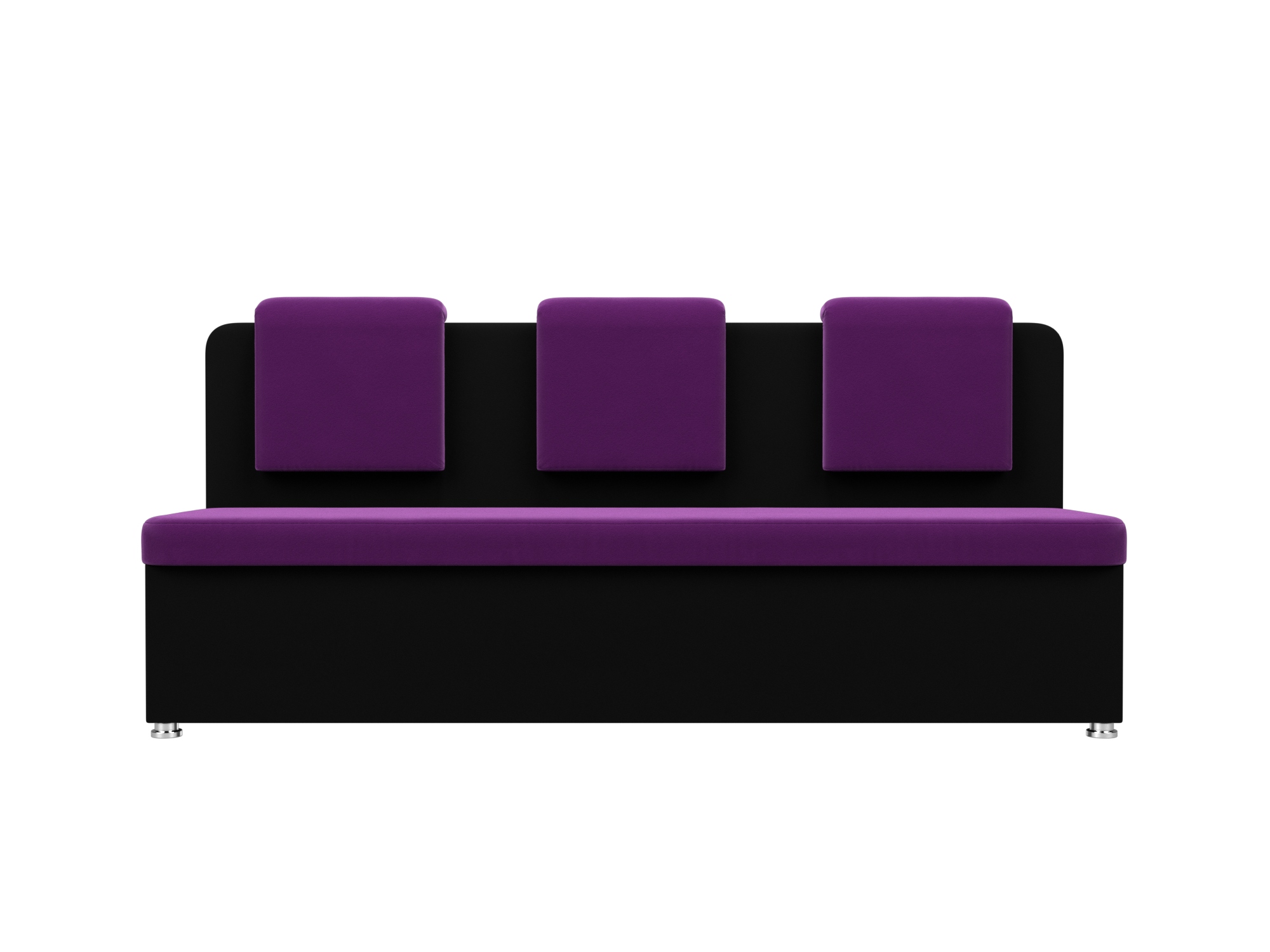 Кухонный прямой диван Маккон 3-х местный Фиолетовый, Черный, ЛДСП