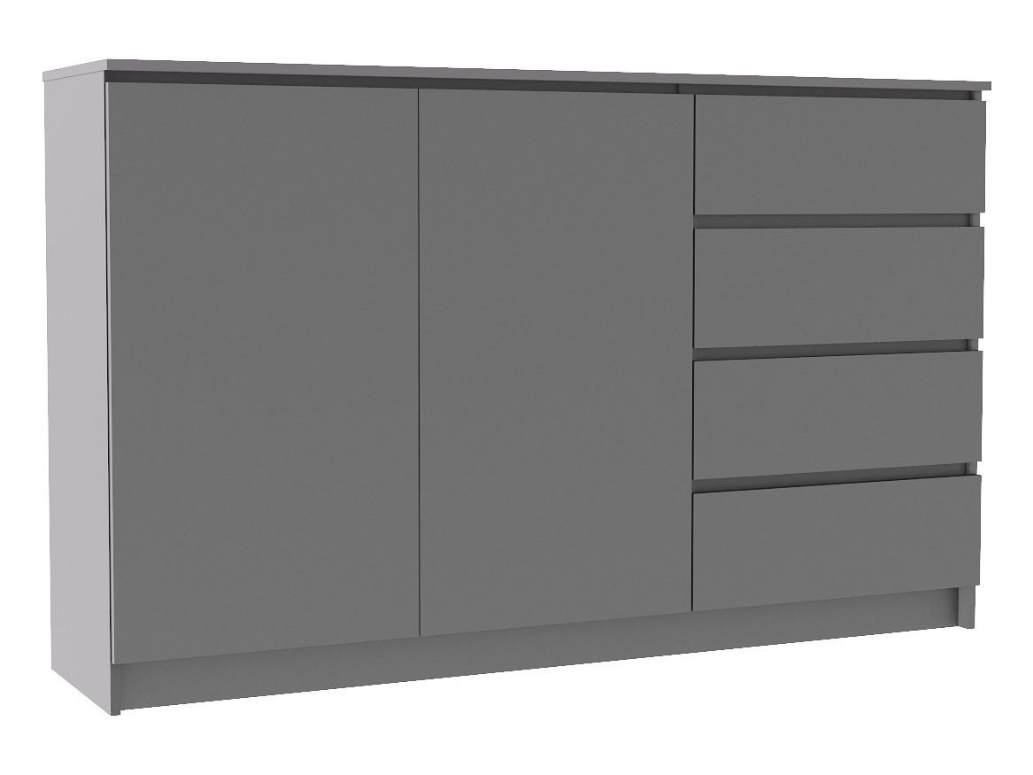 МС Мори Комод МК 1600.1 (МП) Графит Черный, ЛДСП широкий шкаф комод мори мш1200 1
