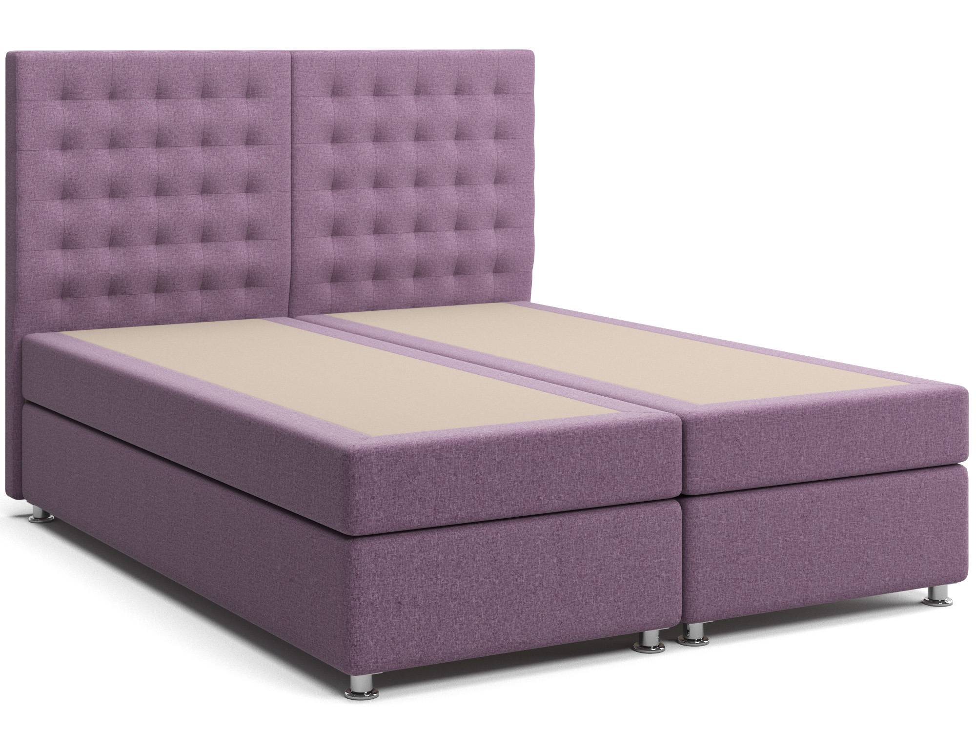 Кровать Box Spring 2в1 матрасы с независимым пружинным блоком Парадиз (160х200/80х200) Фиолетовый, Массив, ДСП