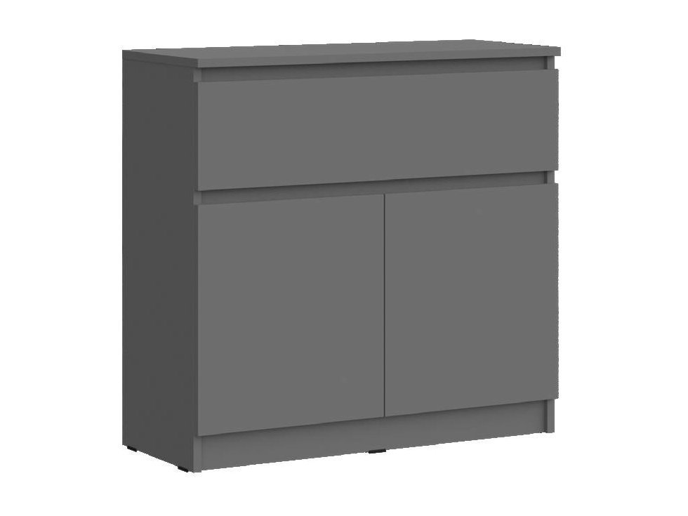 Челси Комод 800 (1 ящик 2 двери) (Графит, Графит) Черный, ЛДСП челси комод 800 1 ящик 2 двери графит графит графит черный лдсп