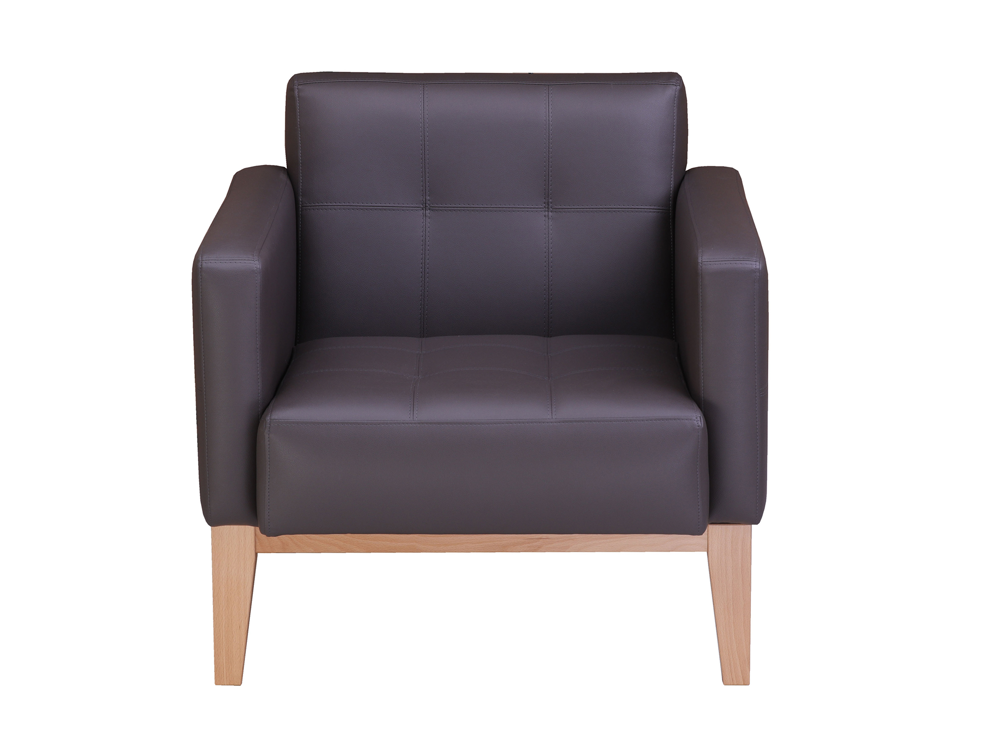 Кресло Альберо MebelVia Тёмно-коричневый, Искусственная кожа, Массив Бук, 100 % Березовая фанера