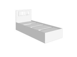Кровать с настилом Соня 90х200, Белый Белый, ЛДСП