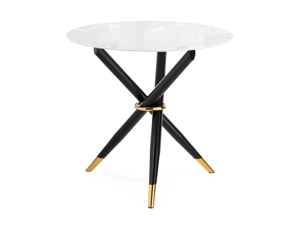 Rock 100х75 white / black Стол стеклянный Черный, Металл twist gold black стол стеклянный бежевый металл