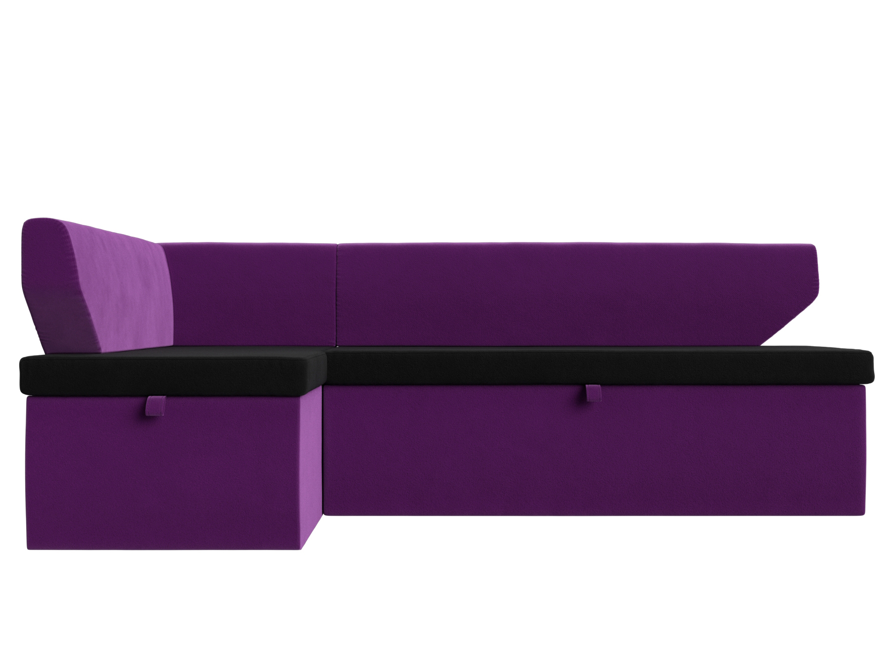 Кухонный угловой диван Омура Левый Черный, Фиолетовый, ЛДСП кухонный угловой диван артмебель лотос микровельвет черно фиолетовый угол левый