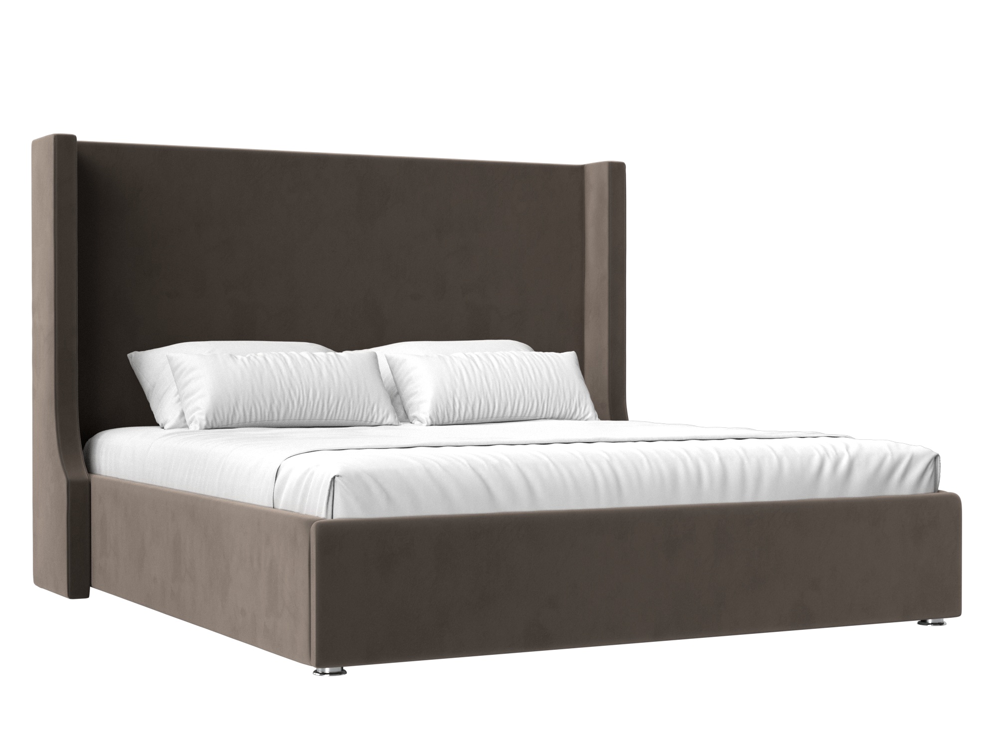 кровать мебелико ларго эко кожа коричневый Кровать Ларго (160x200) Коричневый, ЛДСП