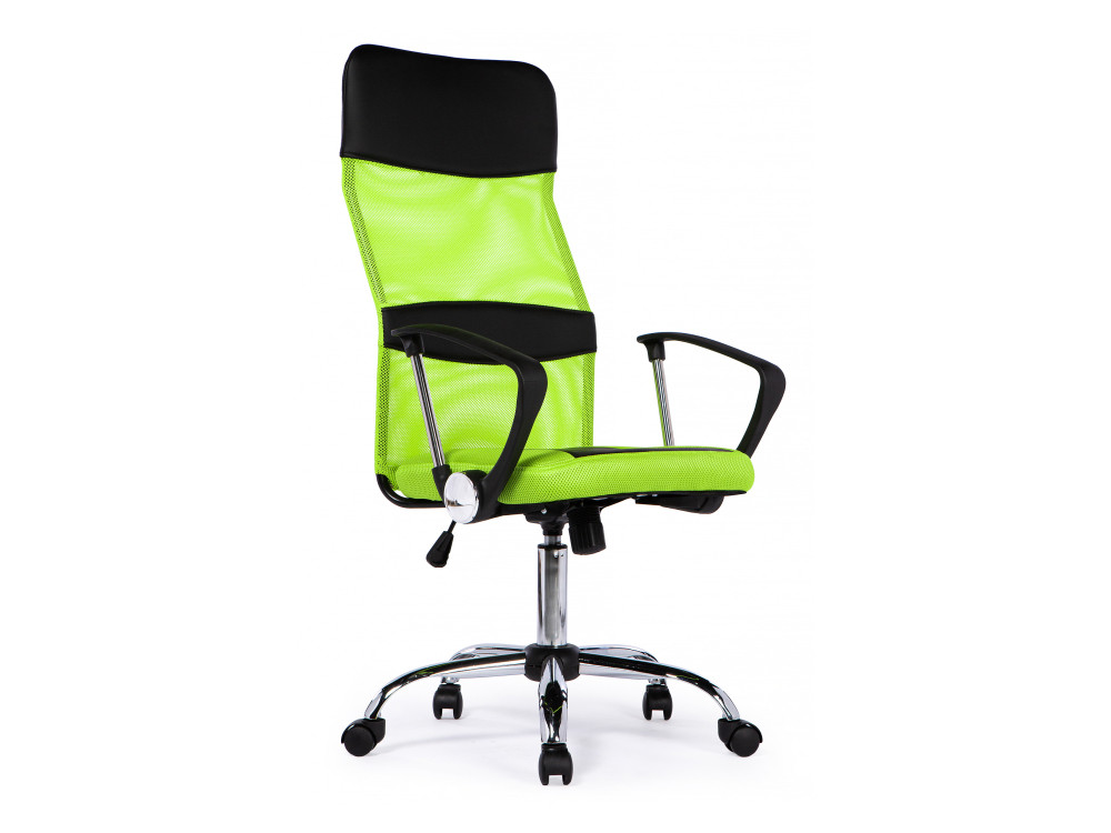 ARANO зеленое Компьютерное кресло Зеленый (ткань) / черный (кожзаменитель), Хромированный металл tron white компьютерное кресло mebelvia белый кожзам искусственная кожа хромированный металл