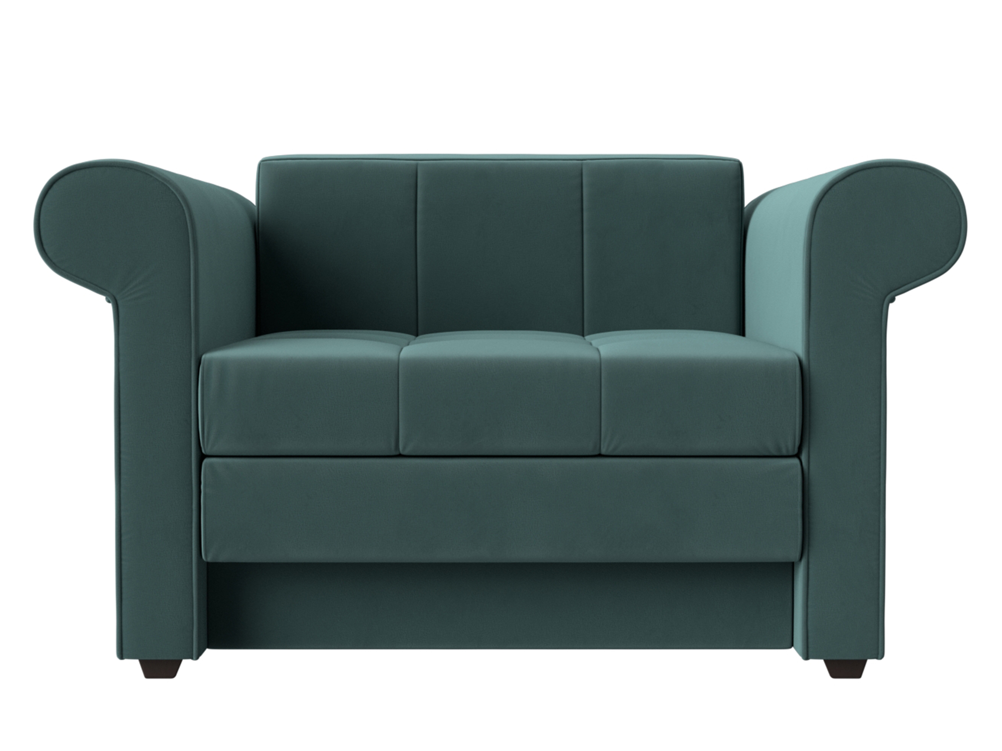 Кресло-кровать Берли MebelVia Голубой, Бирюзовый, Велюр, ЛДСП кровать софа 10 800 × 1900 мм цвет корпуса белый велюр бирюзовый