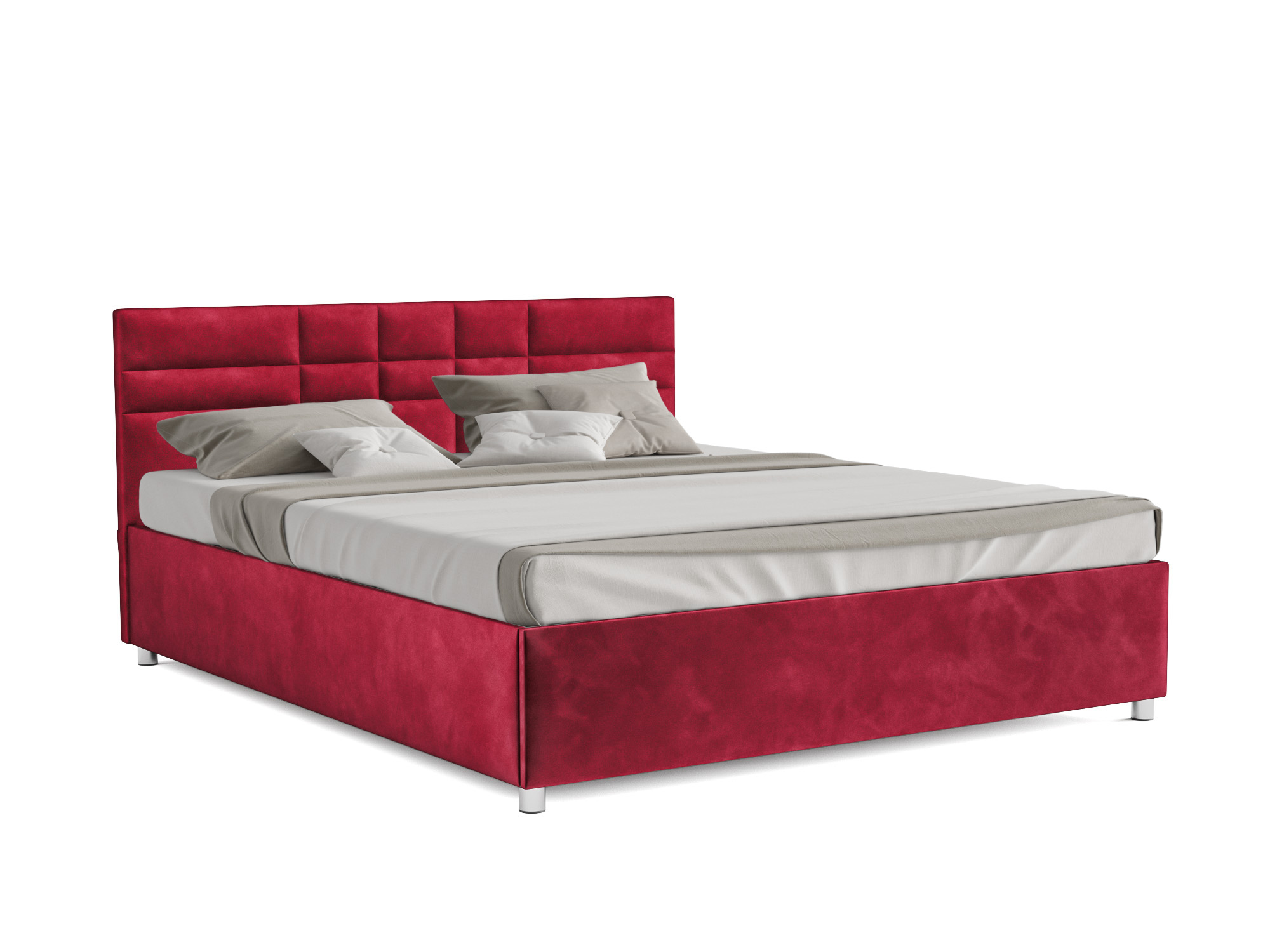 Кровать Нью-Йорк (140х190) Красный, ДСП, Брус сосны