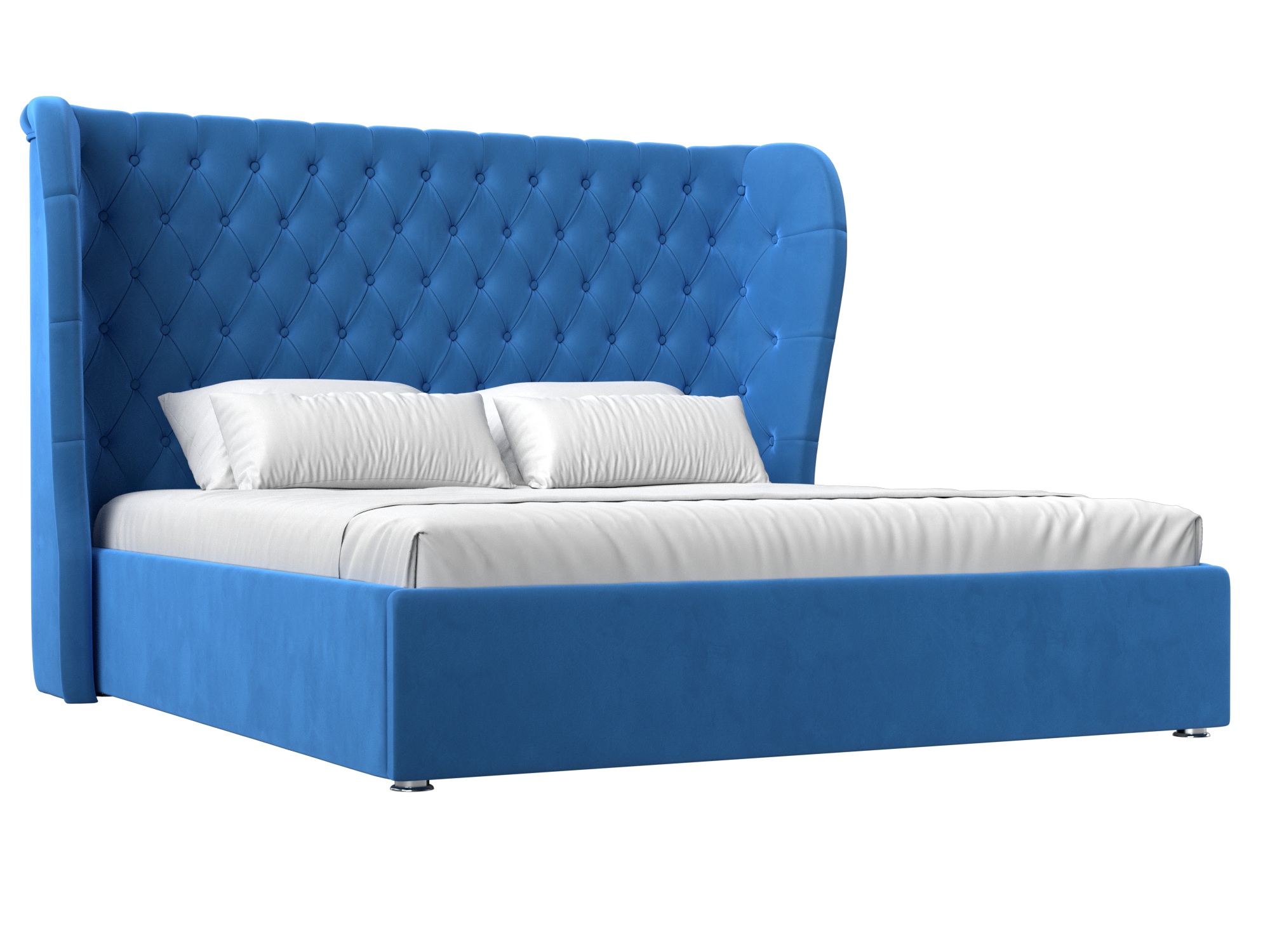 Кровать Далия (160х200) Синий, ЛДСП кровать далия 160 серый рогожка