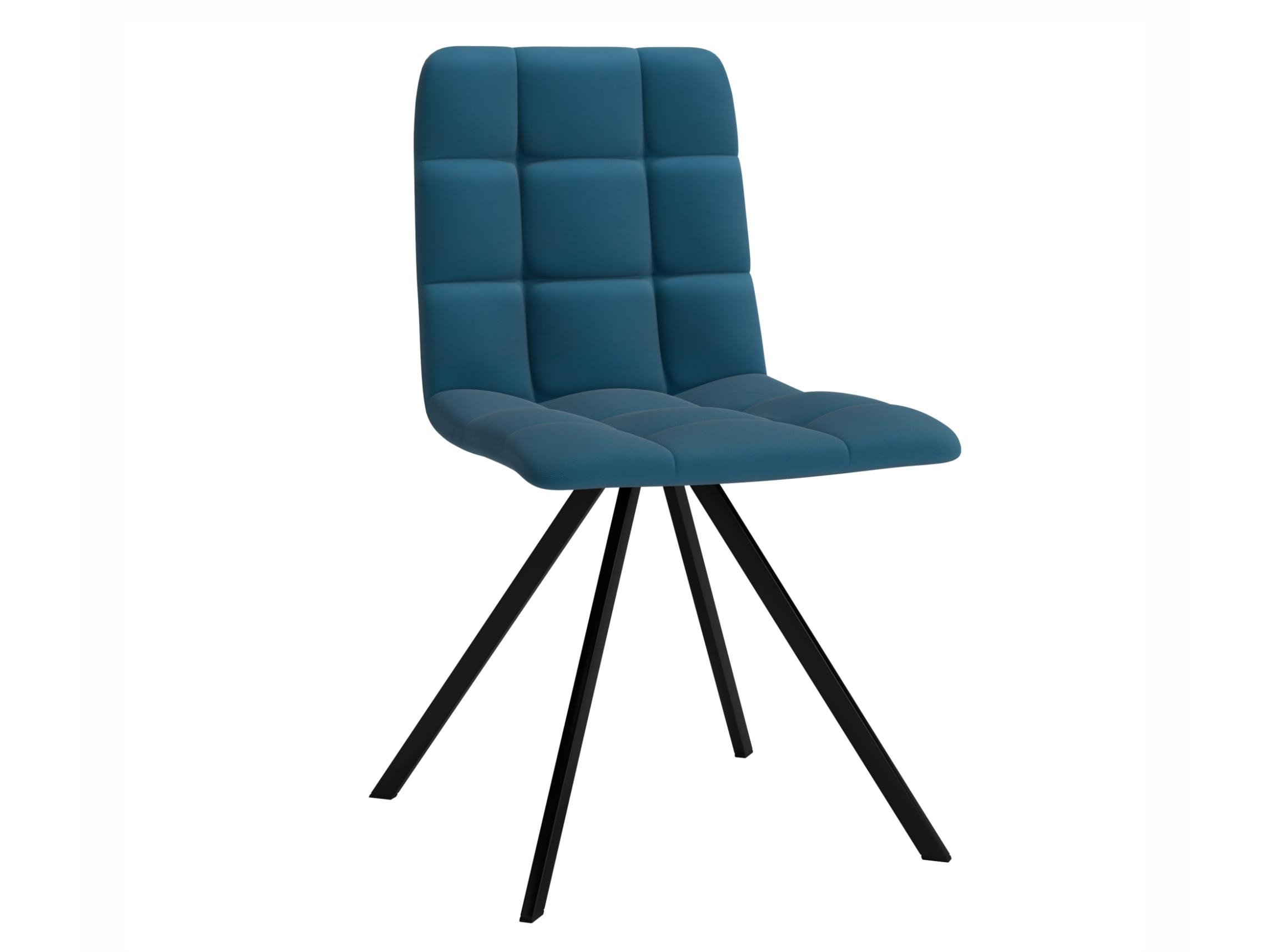 Мягкий стул Turin синий синий, Черный, Велюр, Фанера стул la alta turin в стиле eames синий