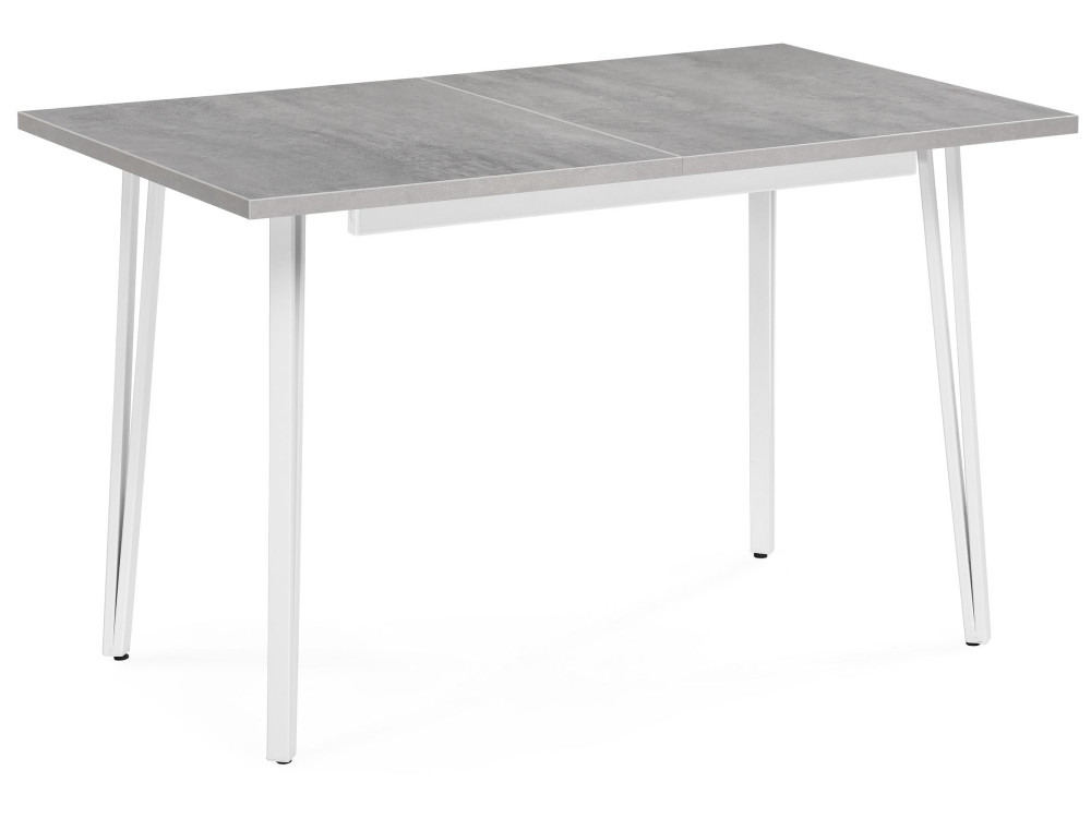 Денвер Лофт 120 25 мм бетон / матовый белый Стол деревянный Белый, Металл стол кухонный раздвижной прямоугольный 0 77х1 2 м бетон денвер лофт 506945