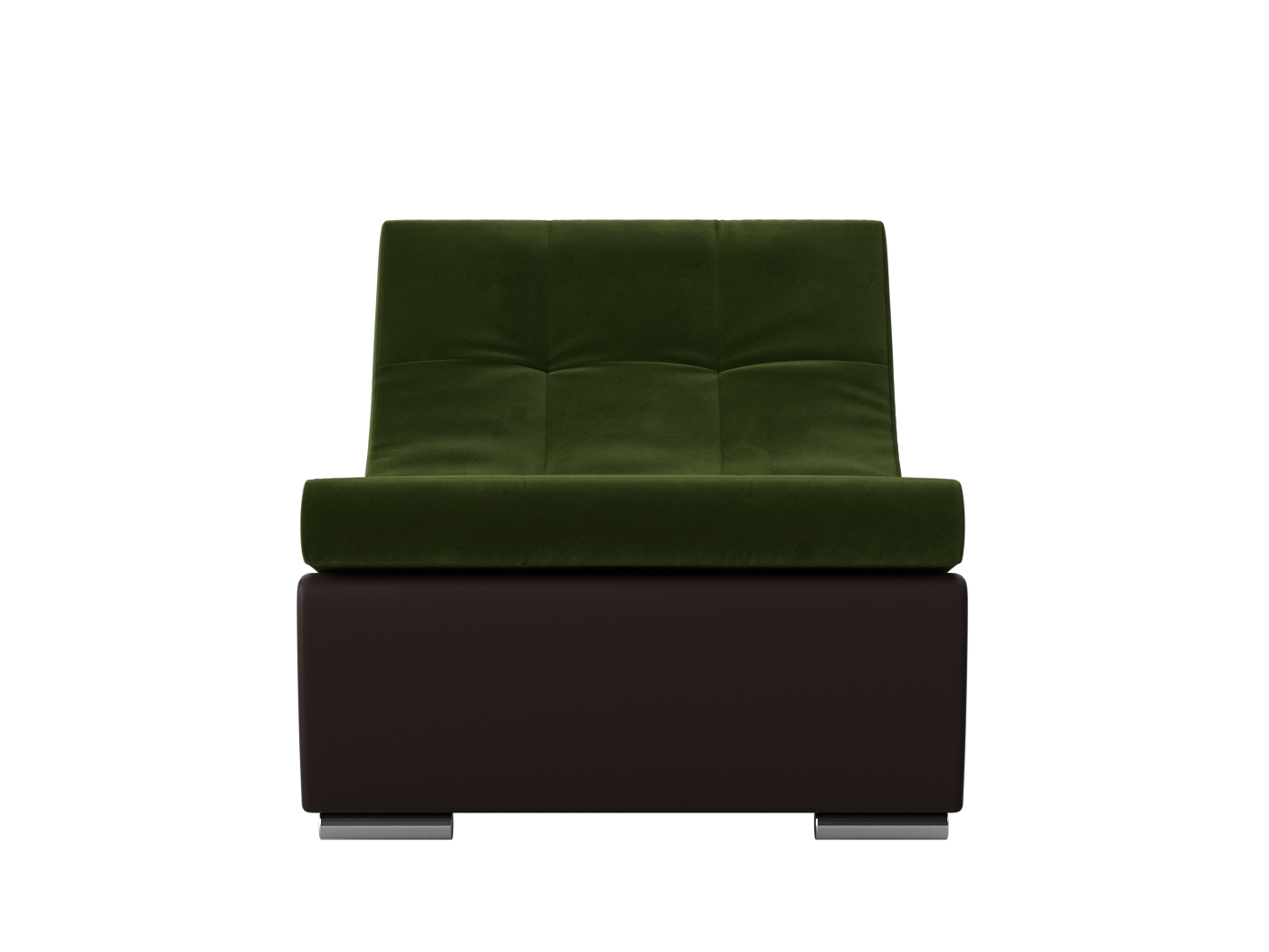 Модуль Кресло для модульного дивана Монреаль MebelVia Зеленый, Коричневый, Микровельвет, Экокожа, ЛДСП кресло артмебель монреаль кресло микровельвет черный экокожа черный