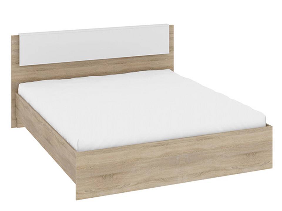 кровать мебелико ларго эко кожа коричневый Кровать Ларго (160х200) Бежевый, ЛДСП