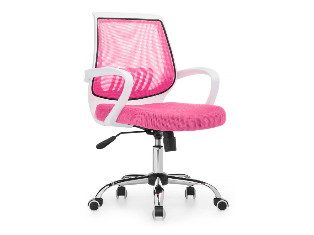 Ergoplus белое / розовое Компьютерное кресло Серый, Пластик, Хромированный металл isida белое компьютерное кресло серый хромированный металл