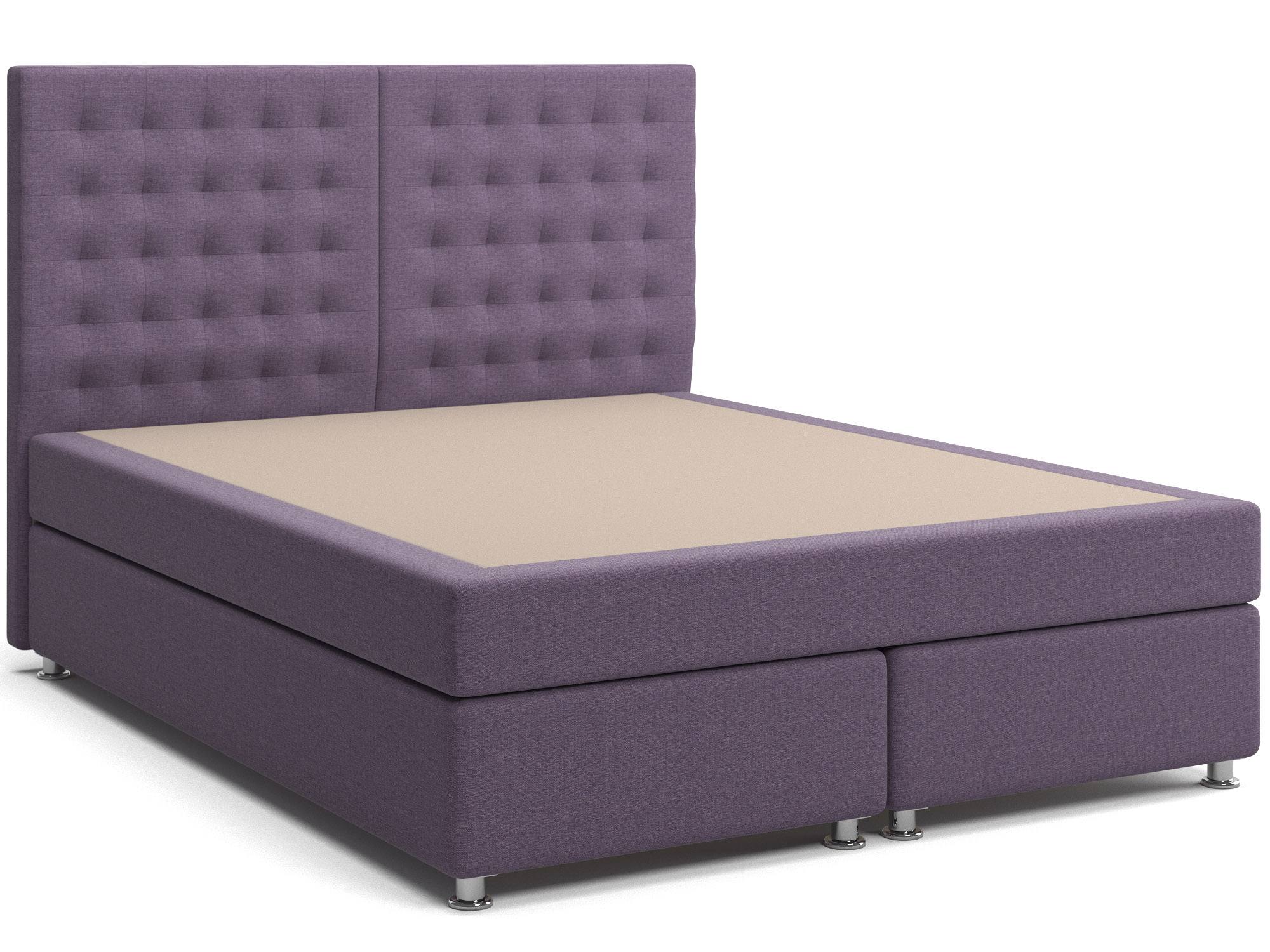 цена Кровать с матрасом и зависимым пружинным блоком Парадиз (160х200) Box Spring Фиолетовый, Массив, ДСП