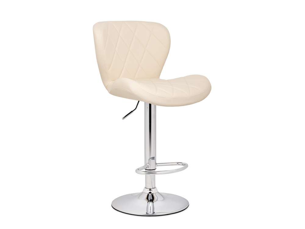 Porch светло-бежевый / хром Барный стул Серый, Хромированный металл teon белый хром барный стул серый хромированный металл