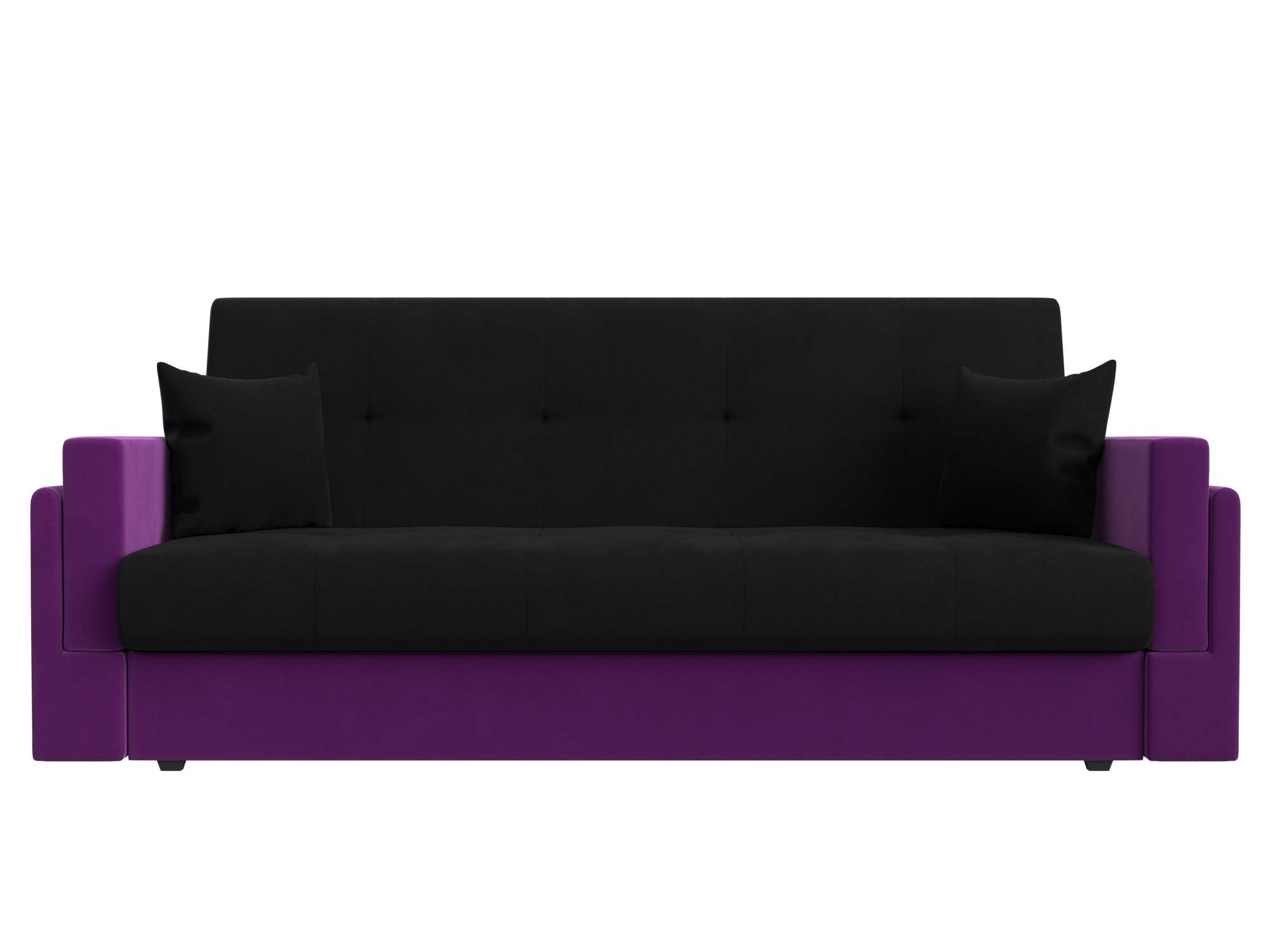 Диван Лига-015 MebelVia Черный, Фиолетовый, Микровельвет, ЛДСП, Рейка прямой диван лига диванов сансара микровельвет фиолетовый
