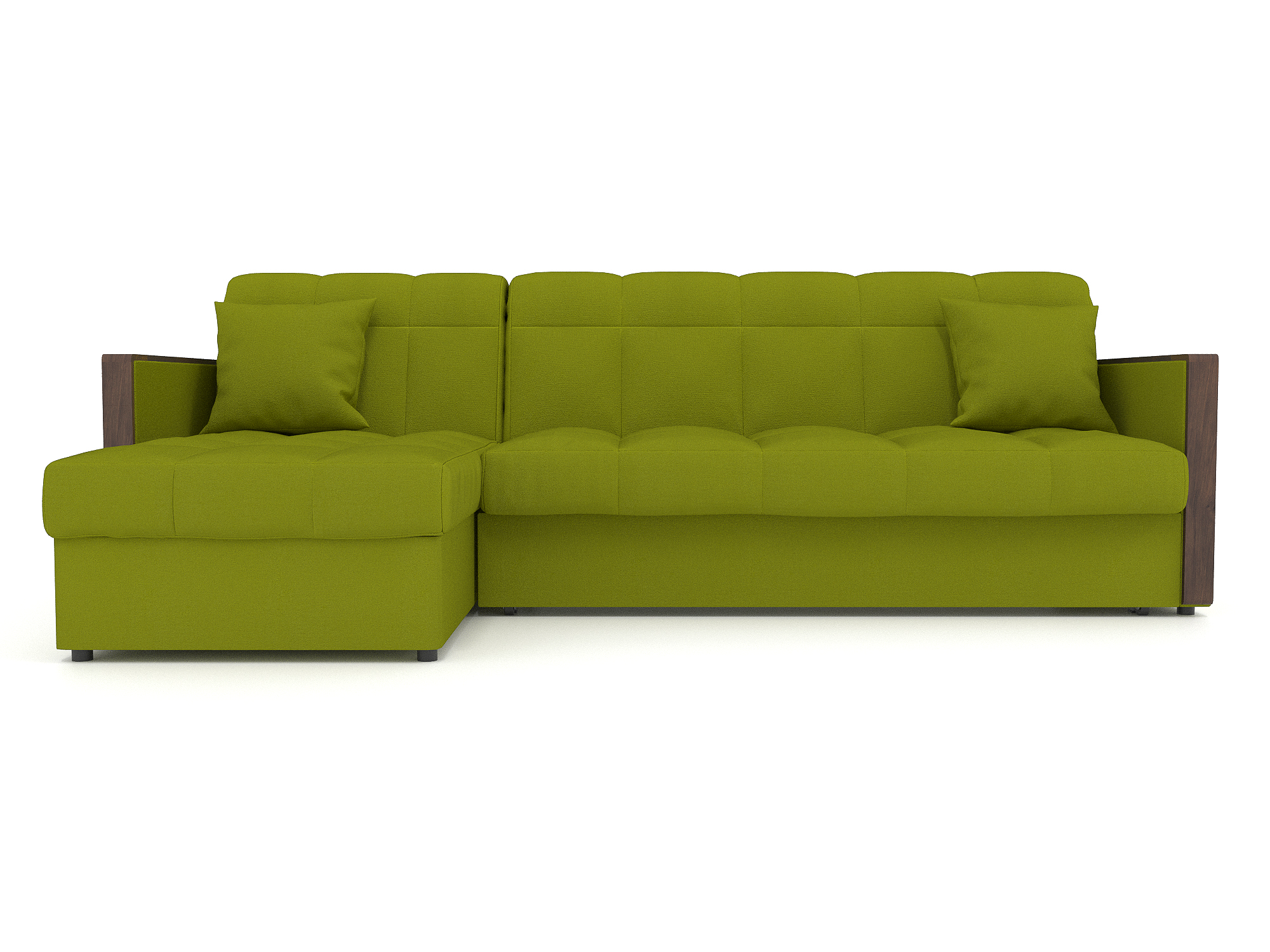 Угловой диван Лион (163х200) MebelVia Зеленый, Велюр, Металл