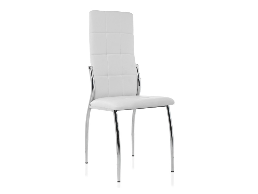 Farini белый Стул Белый кожзам, Хромированный металл fold раскладной белый стул белый хромированный металл