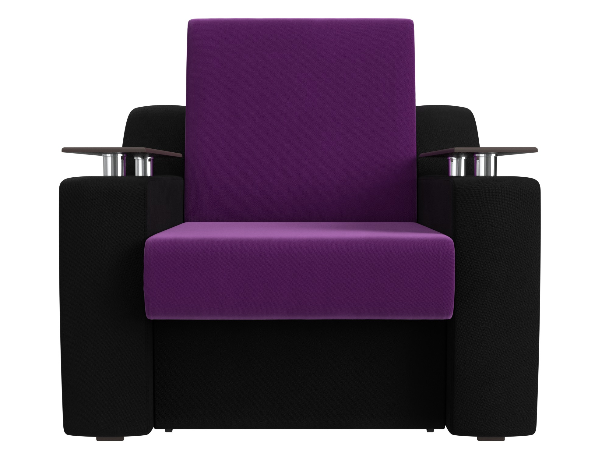 кресло кровать артмебель атлант микровельвет черно фиолетовый Кресло-кровать Сенатор (80х190) MebelVia Фиолетовый, Черный, Микровельвет, ЛДСП