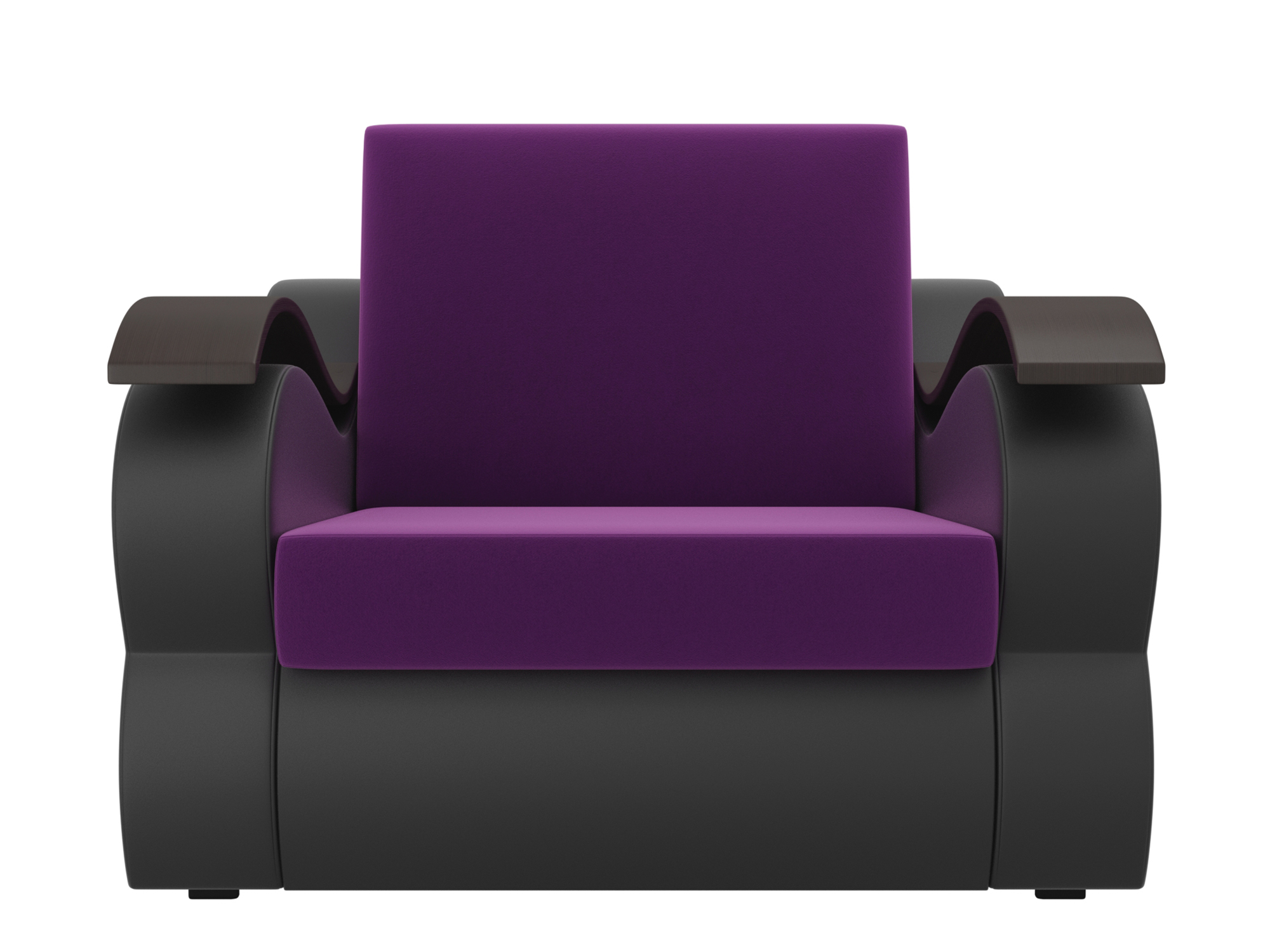 Кресло Меркурий (80х190) MebelVia Черный, Фиолетовый, Микровельвет, Экокожа, ДСП, ЛДСП кресло кровать меркурий механизм аккордеон микровельвет цвет фиолетовый чёрный