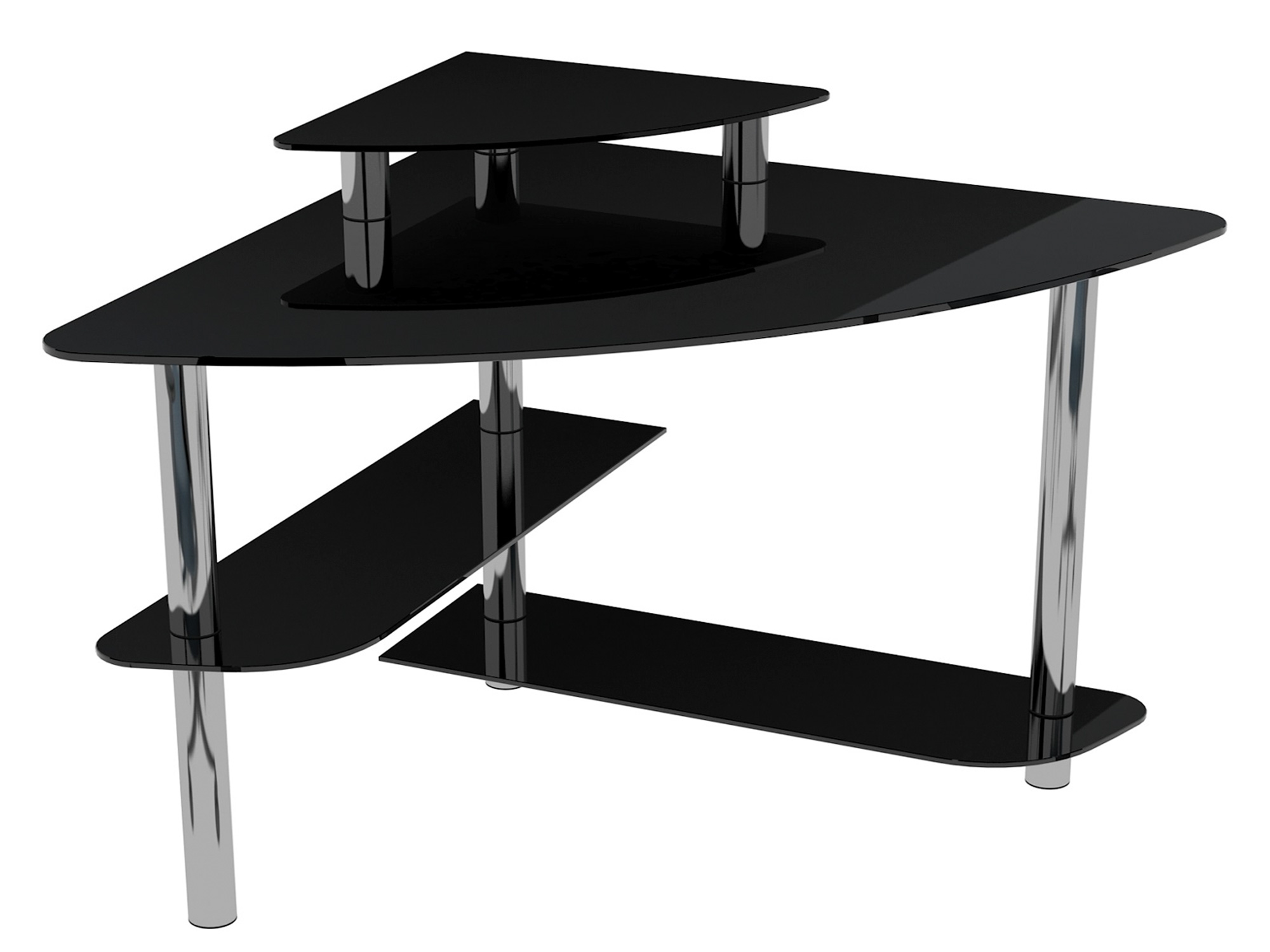 Компьютерный стол Mist , Черный, Стекло, Металл kros 140х55х101 компьютерный стол black металл