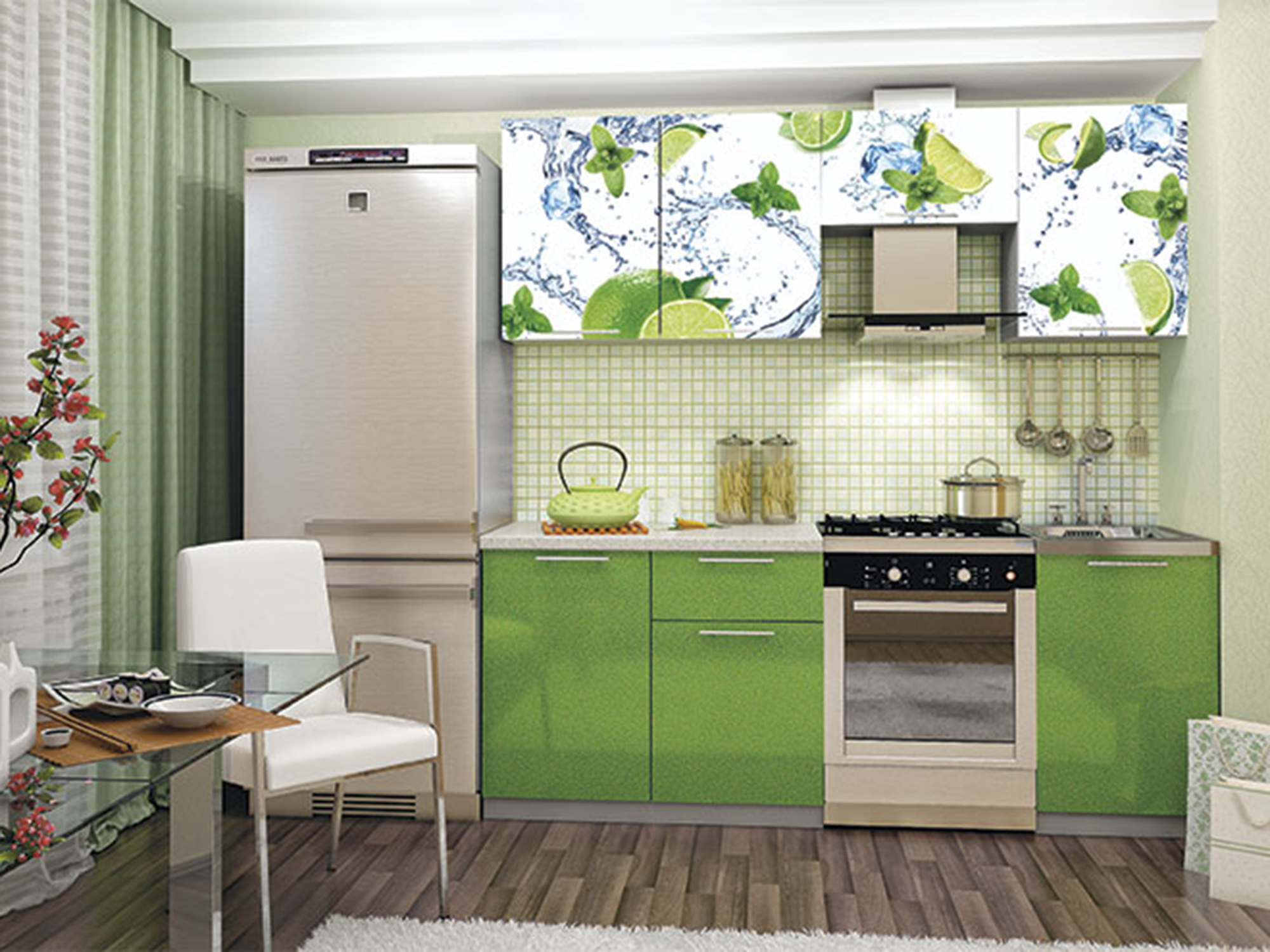 Кухонные столешницы зеленого цвета