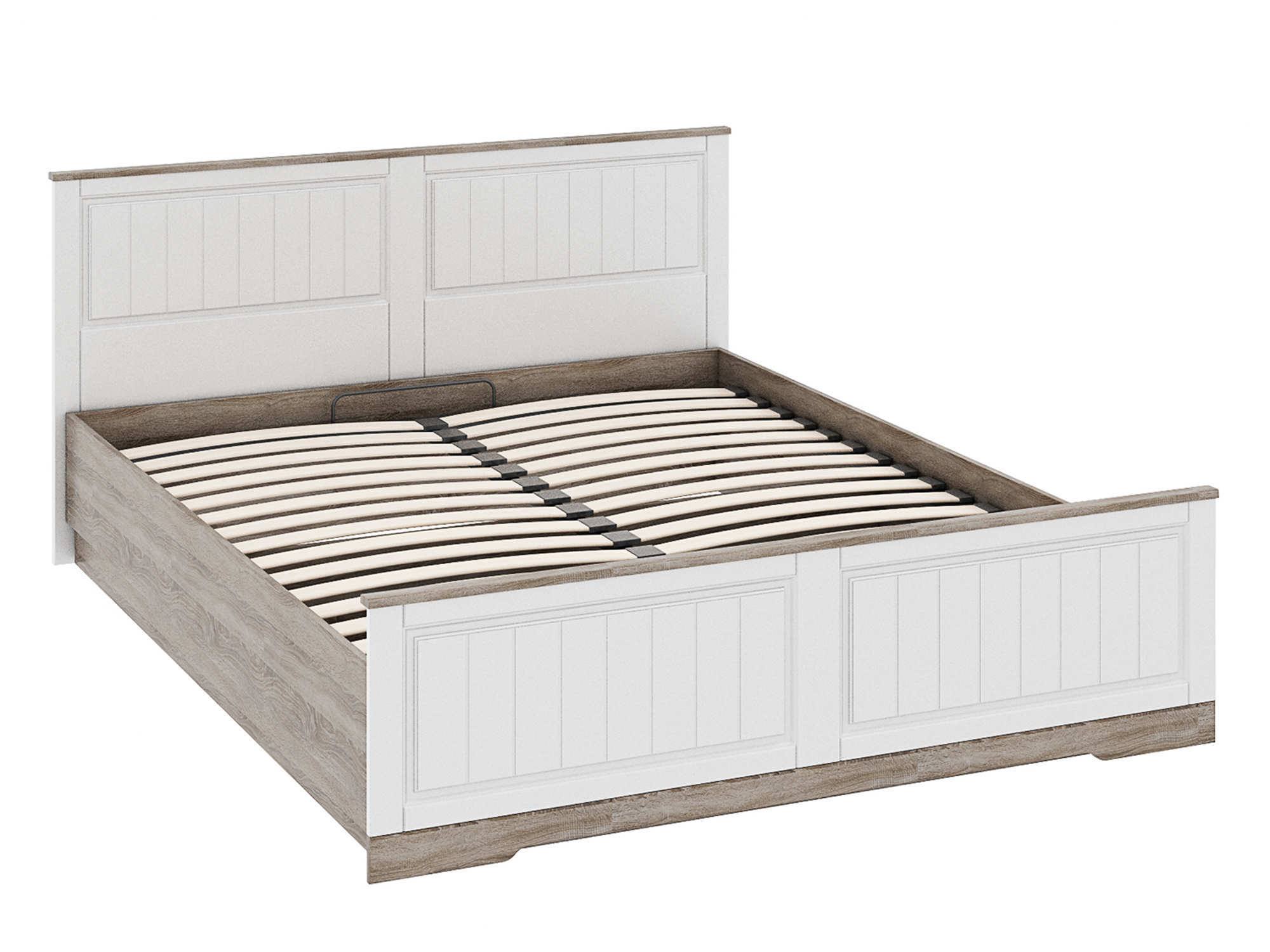 Кровать с изножьем Прованс (160х200) с ПМ Крем, Белый, Бежевый, МДФ, ЛДСП